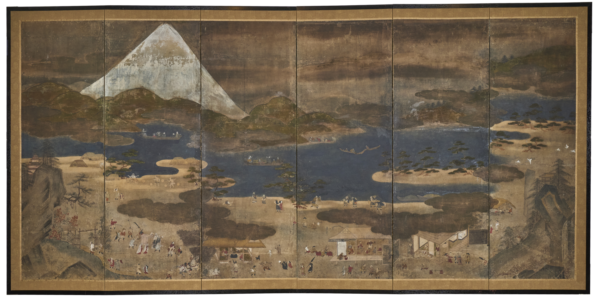 Japanese Six Panel Screen: Mount Fuji