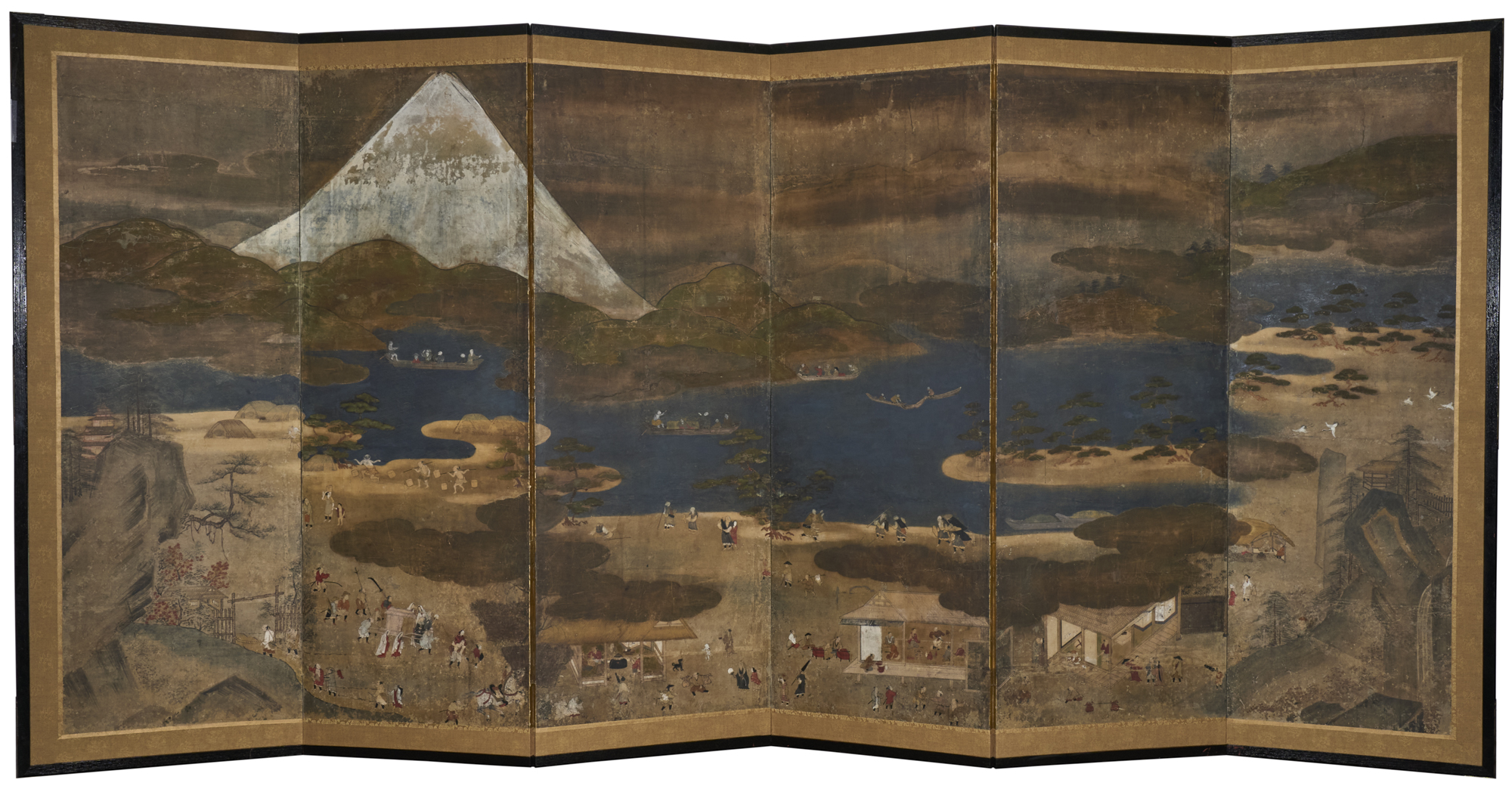 Japanese Six Panel Screen: Mount Fuji