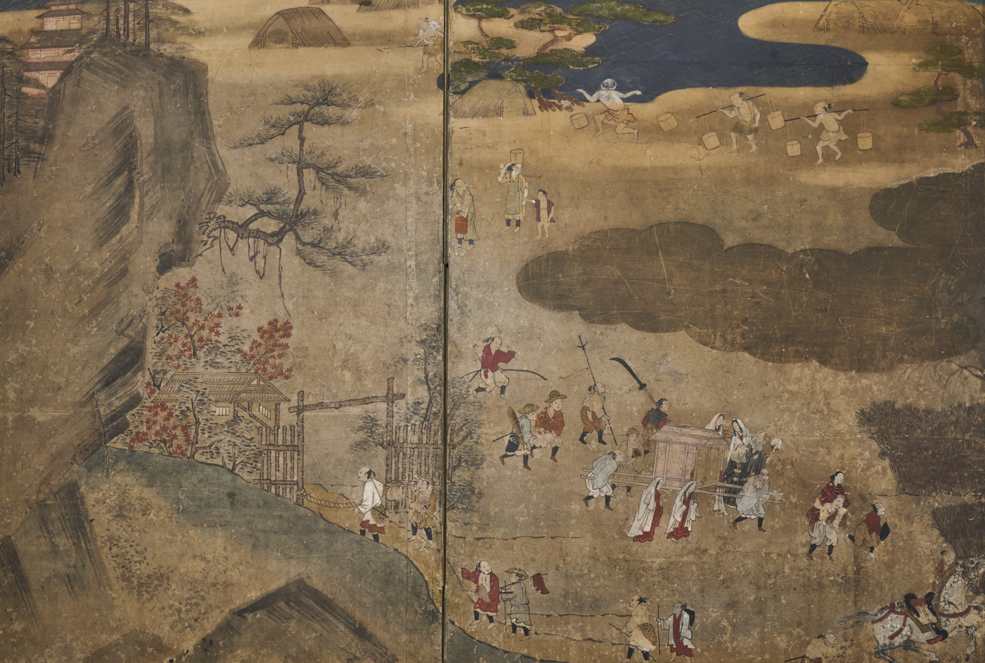 Japanese Six Panel Screen: Mount Fuji