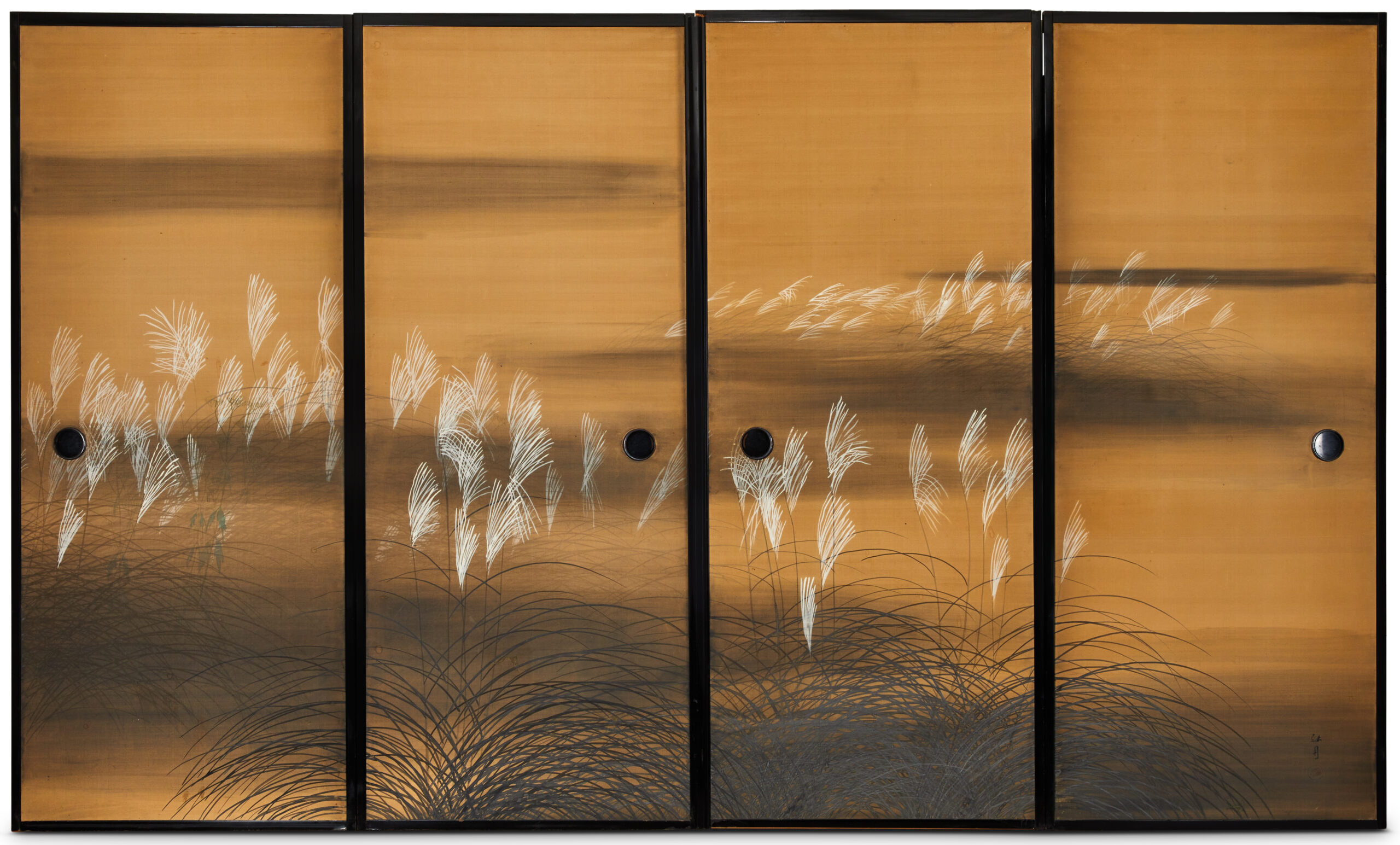 Set of Four Sliding Doors (Fusuma): Wild Grasses - Naga Antiques
