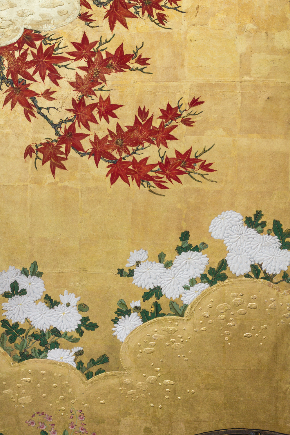 Japanese Six Panel Screen Fall Into Winter Landscape Naga Antiques