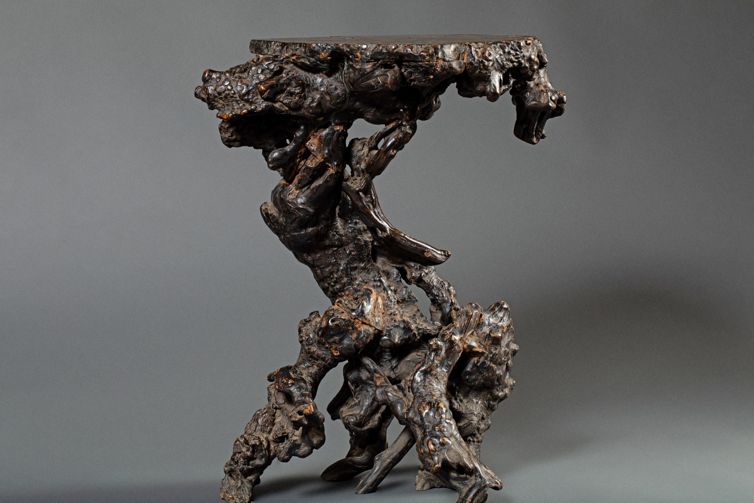 Japanese Burl Wood Stand - Naga Antiques
