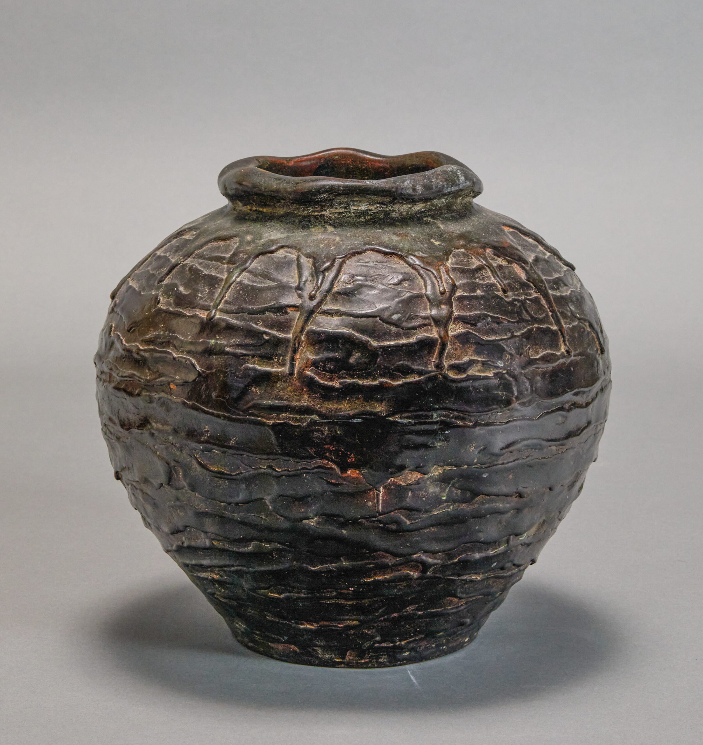 工芸品 Japanese Bronze Glazed Vase with Handles LB181_102-scaled.jpg
