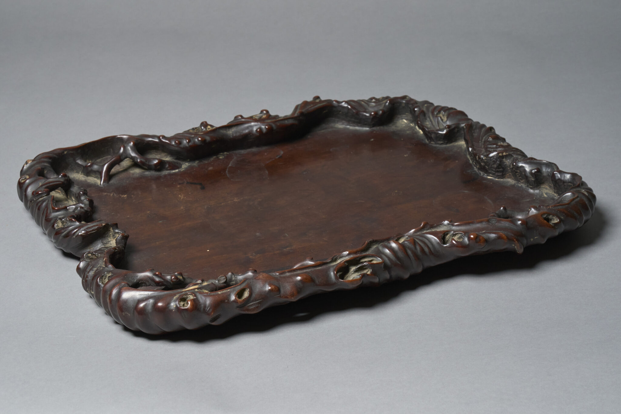 Carved Rootwood-style Obon Tray