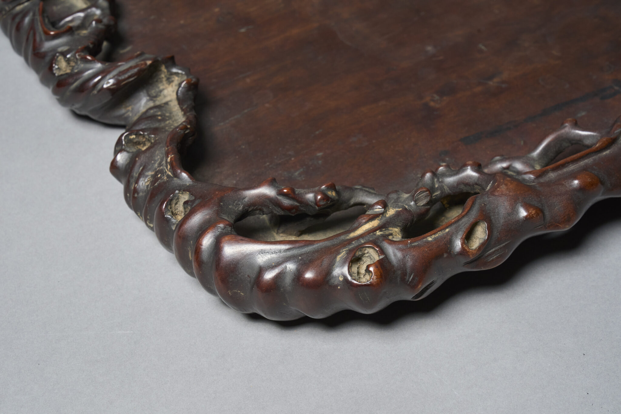 Carved Rootwood-style Obon Tray