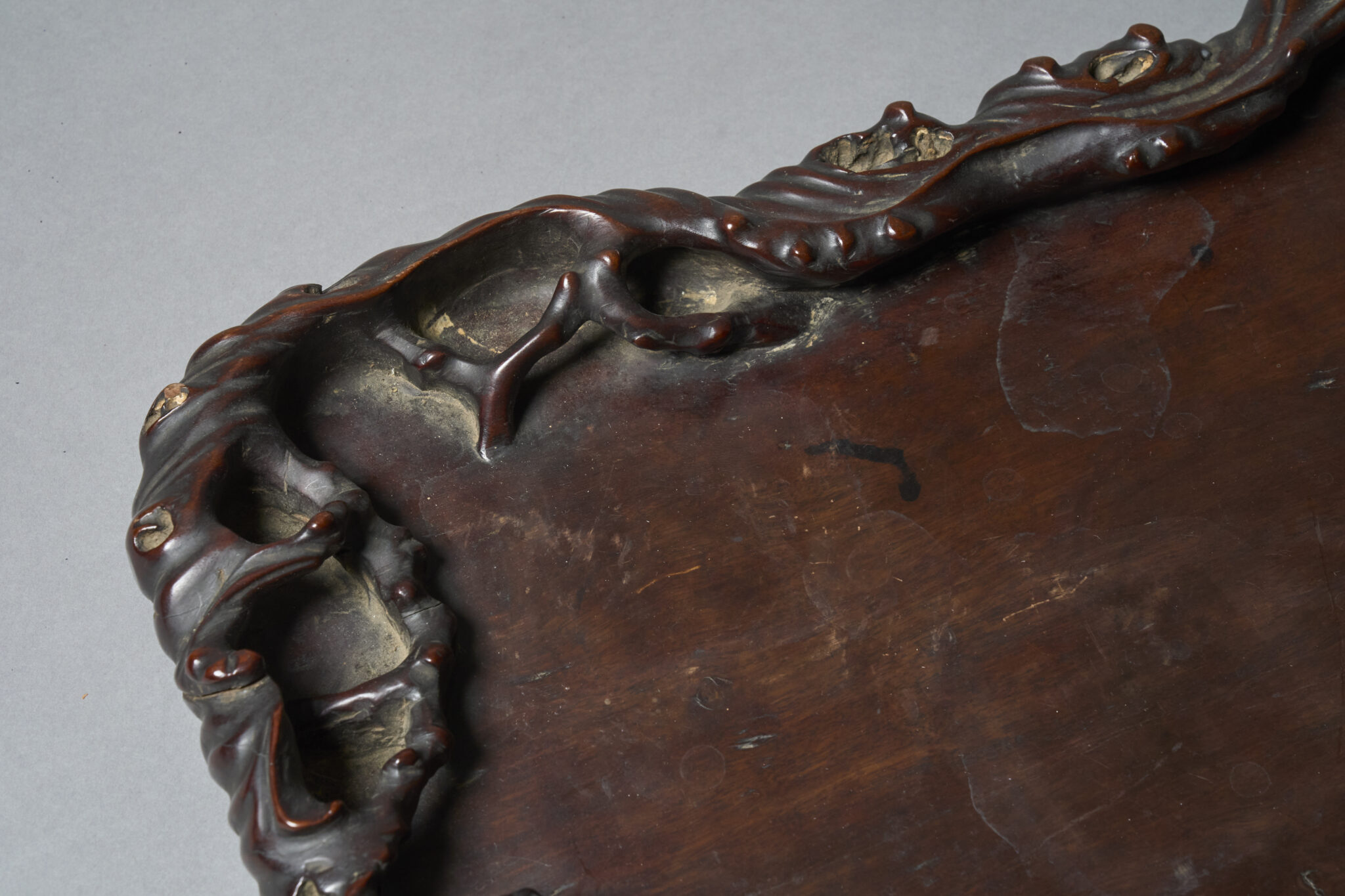 Carved Rootwood-style Obon Tray
