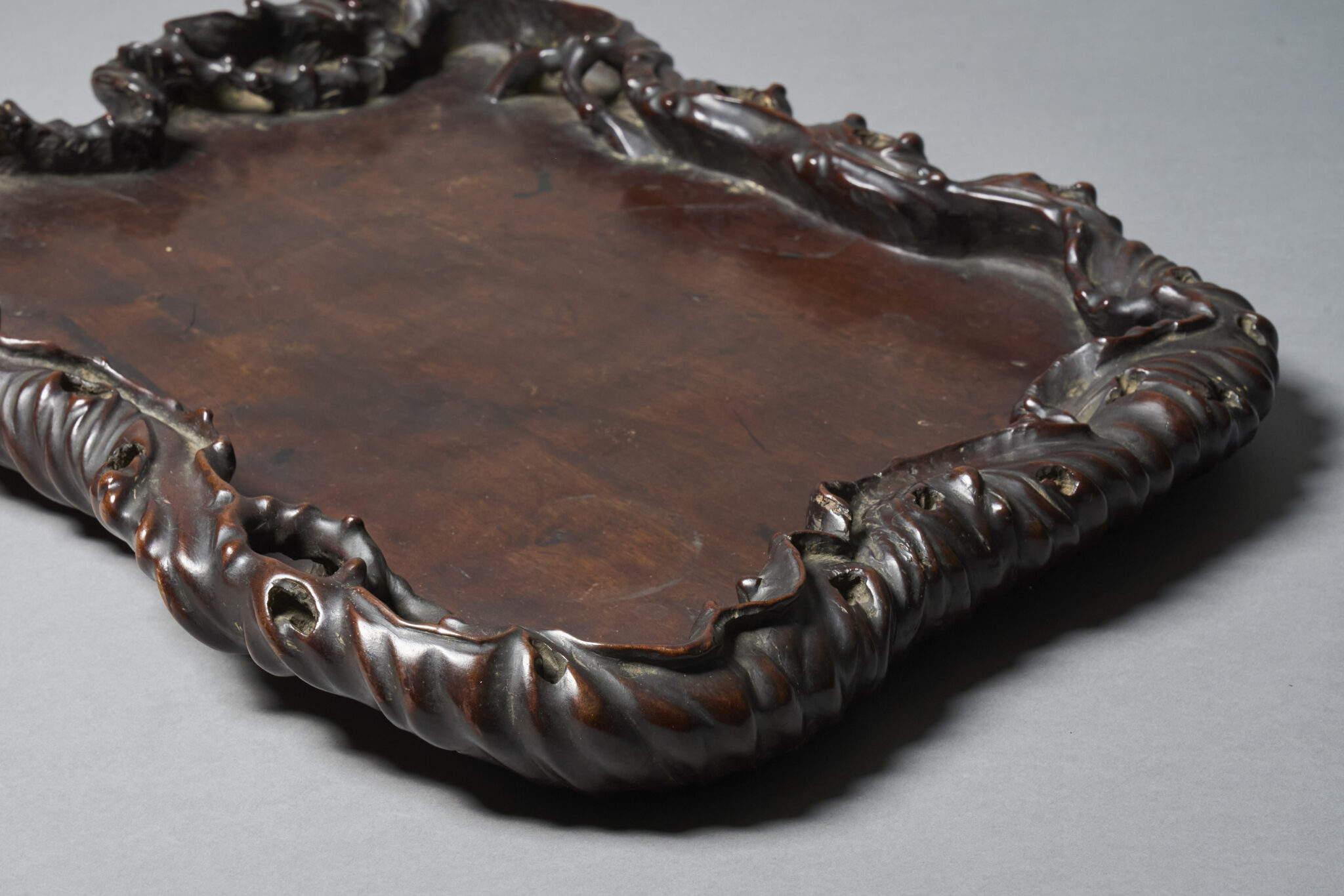 Carved Rootwood-style Obon Tray