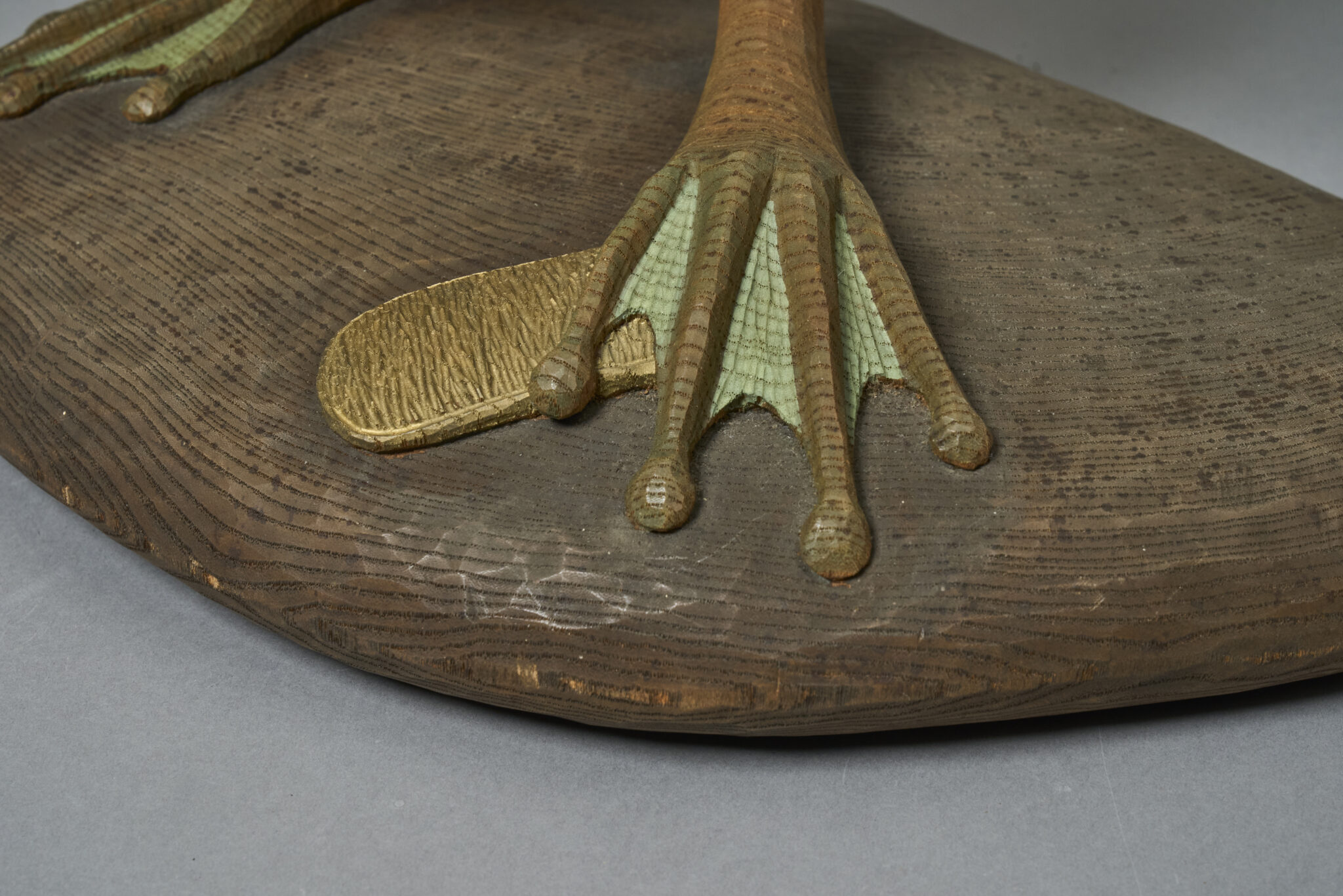 Wood Carving of a Frog (Kaeru) By Nakama Chitoshi