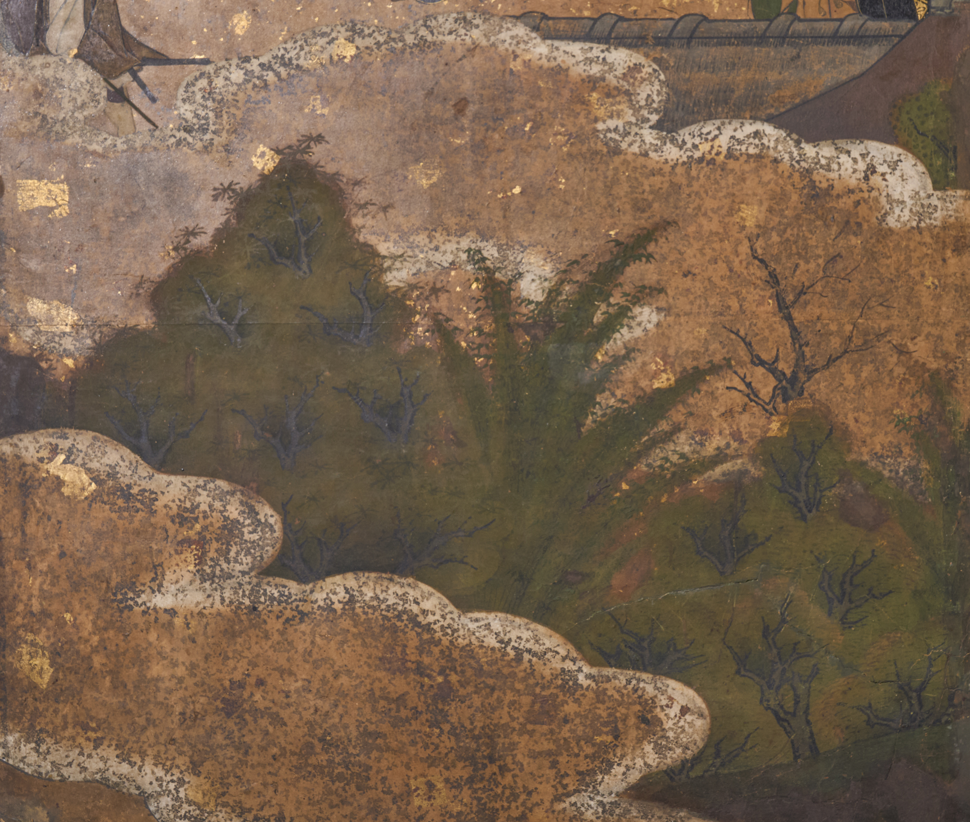 Japanese Six Panel Screen: Samurai Gathering from Various Provinces  (Hokoku Festival)