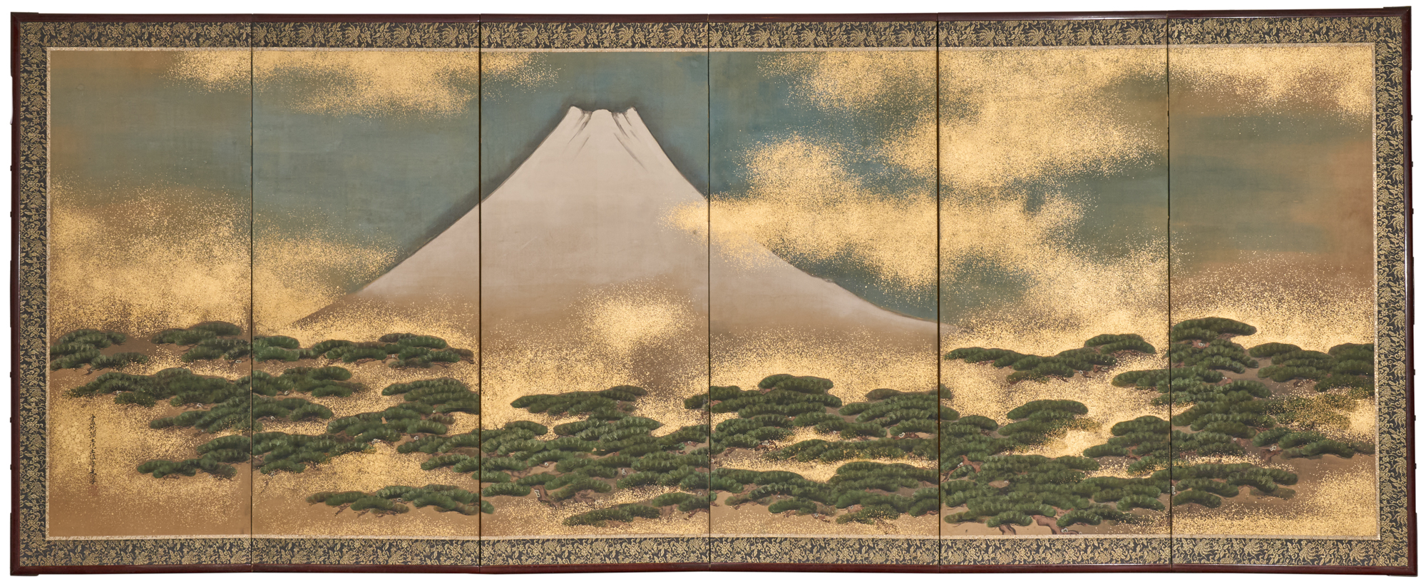 Japanese Six Panel Screen – Mount Fuji and Pine