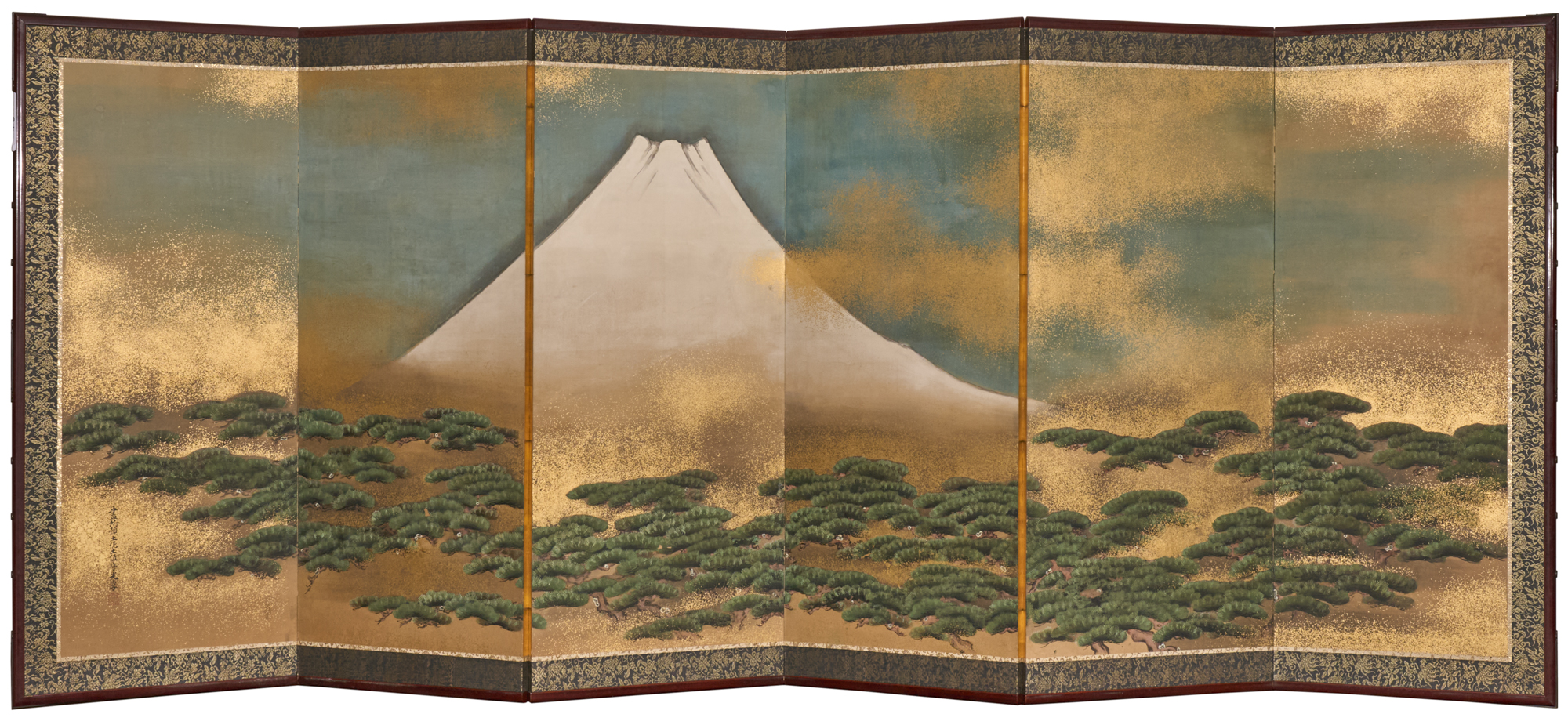 Japanese Six Panel Screen – Mount Fuji and Pine