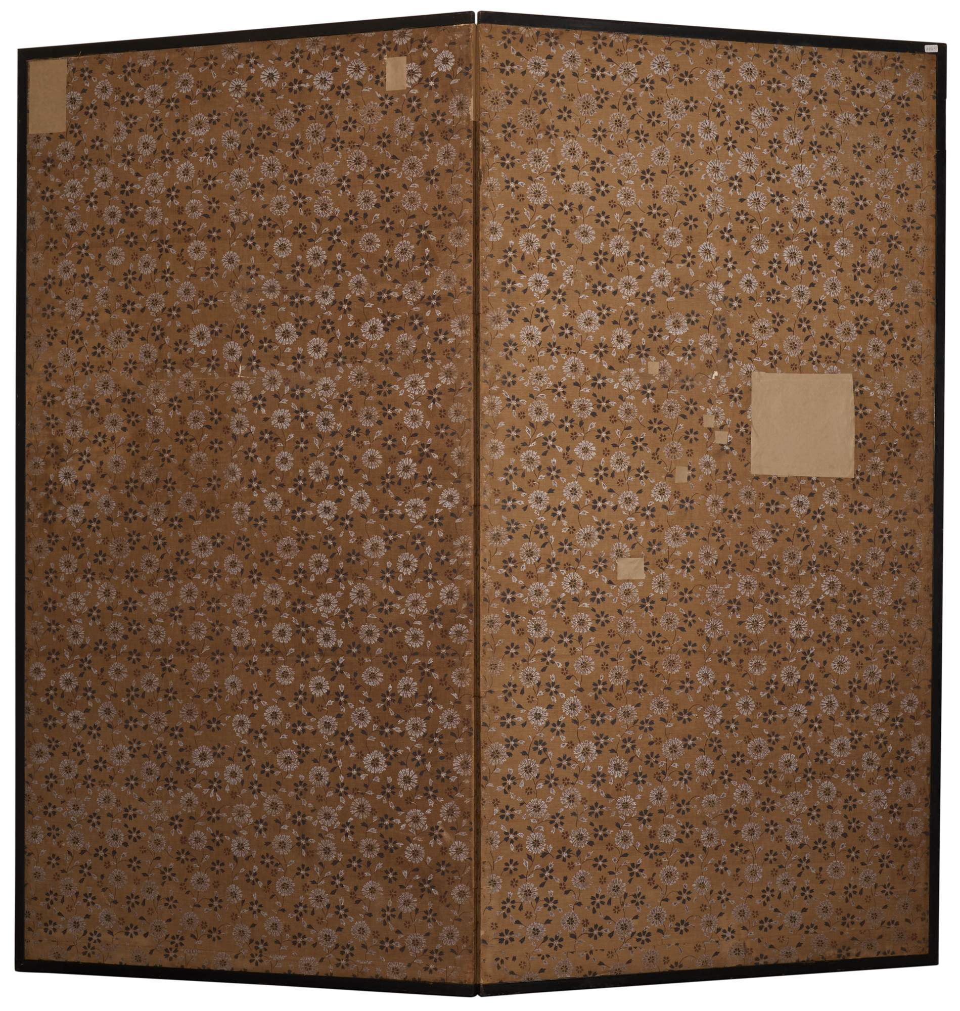 Japanese Two Panel Screen: Sumi-e Snow Scene