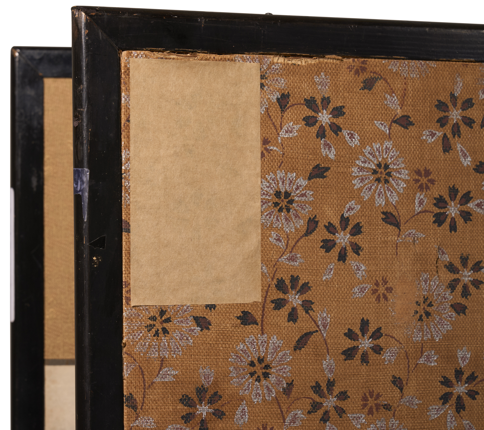 Japanese Two Panel Screen: Sumi-e Snow Scene