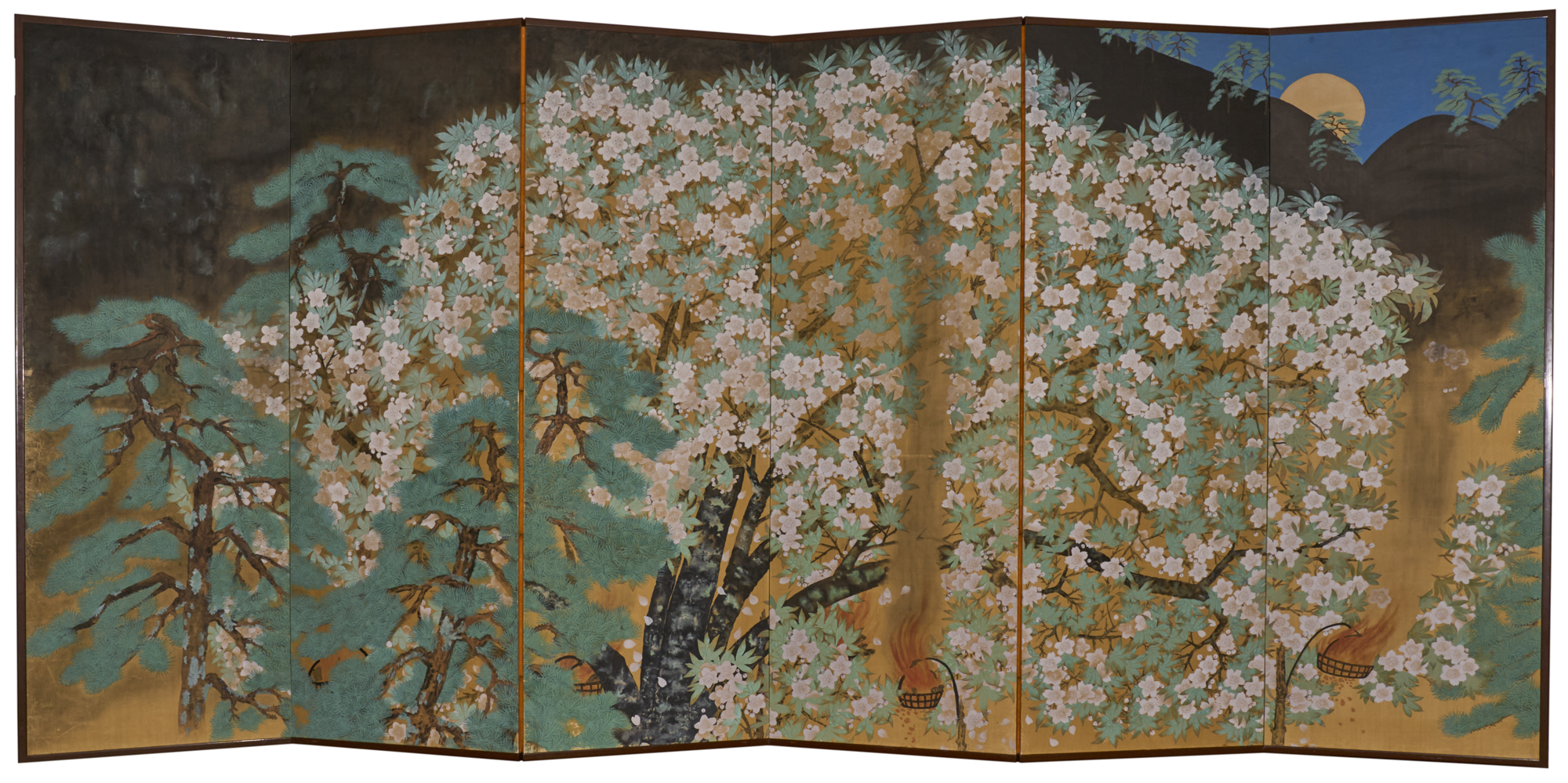 Japanese Six Panel Screen – Yozakura