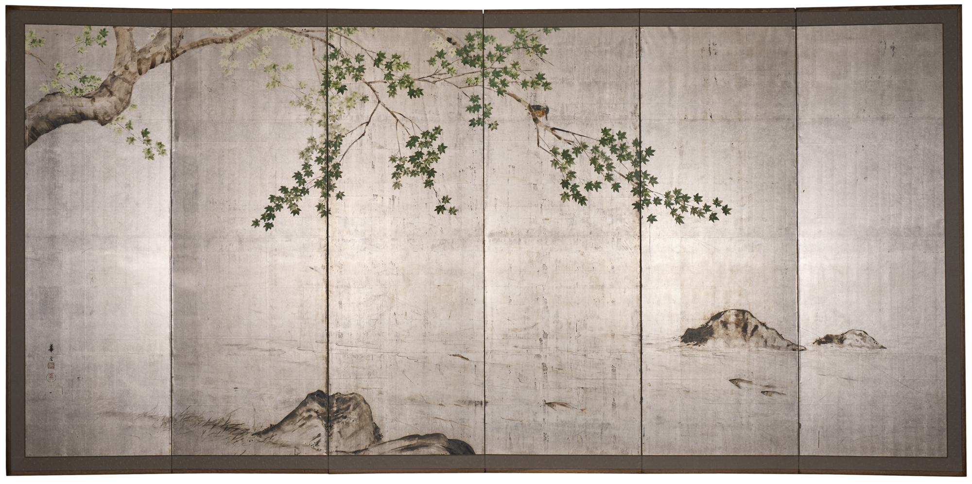 Japanese Six Panel Screen – Maple Over Water