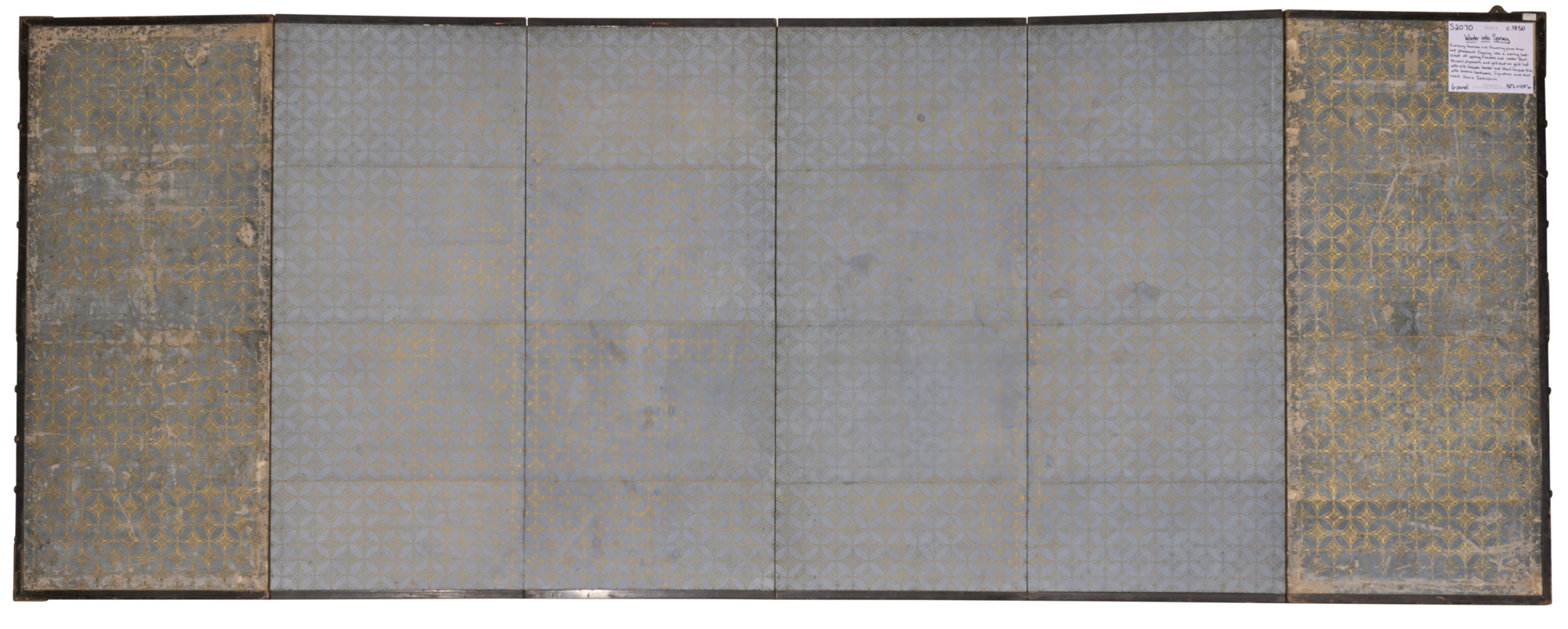 Japanese Six Panel Screen. Winter into Spring