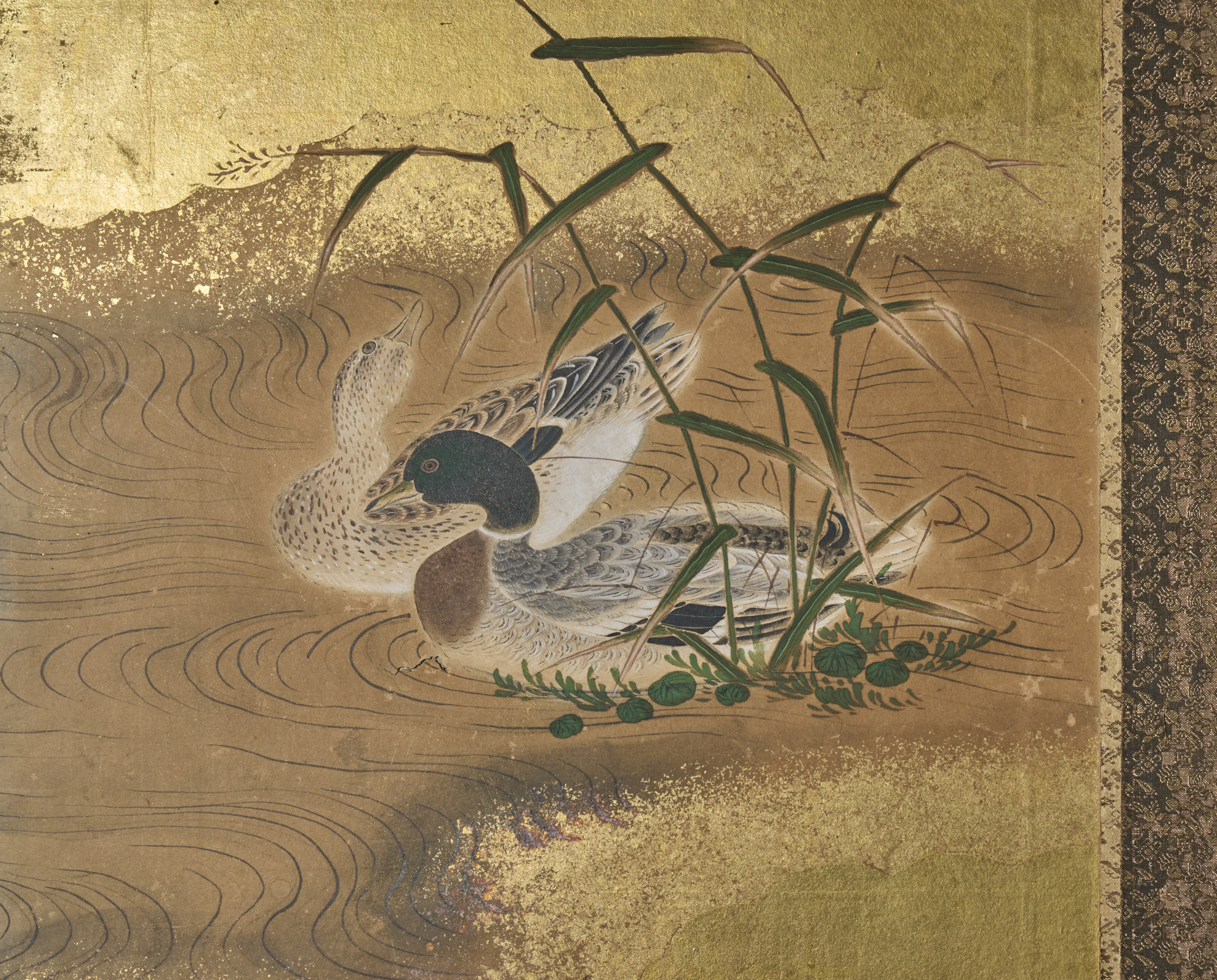 Japanese Six Panel Screen. Winter into Spring