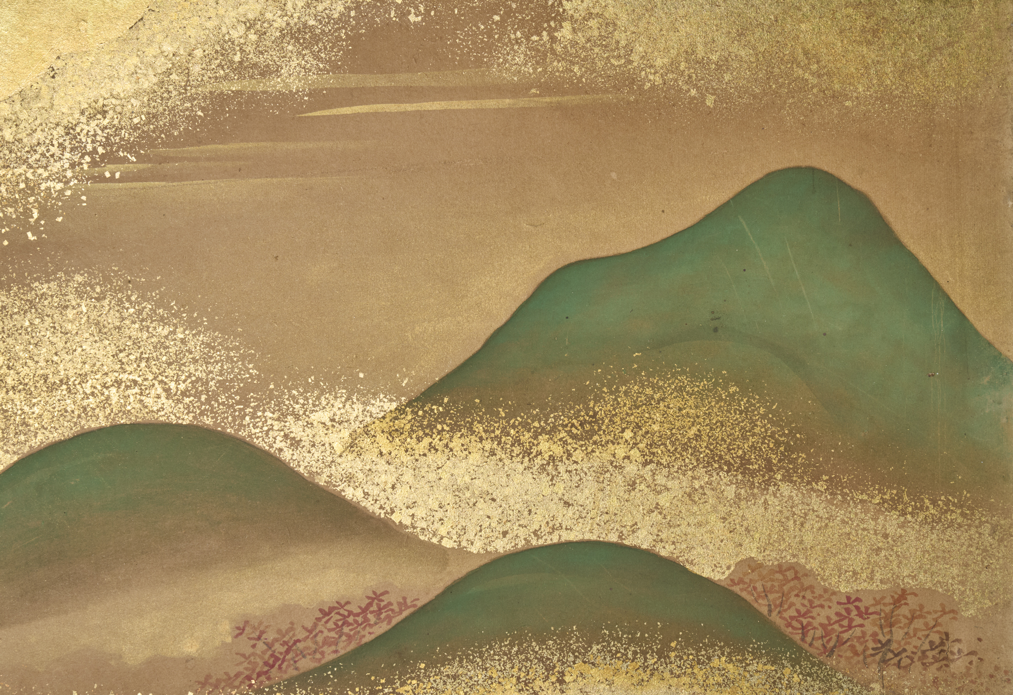 Japanese Six Panel Screen. Winter into Spring