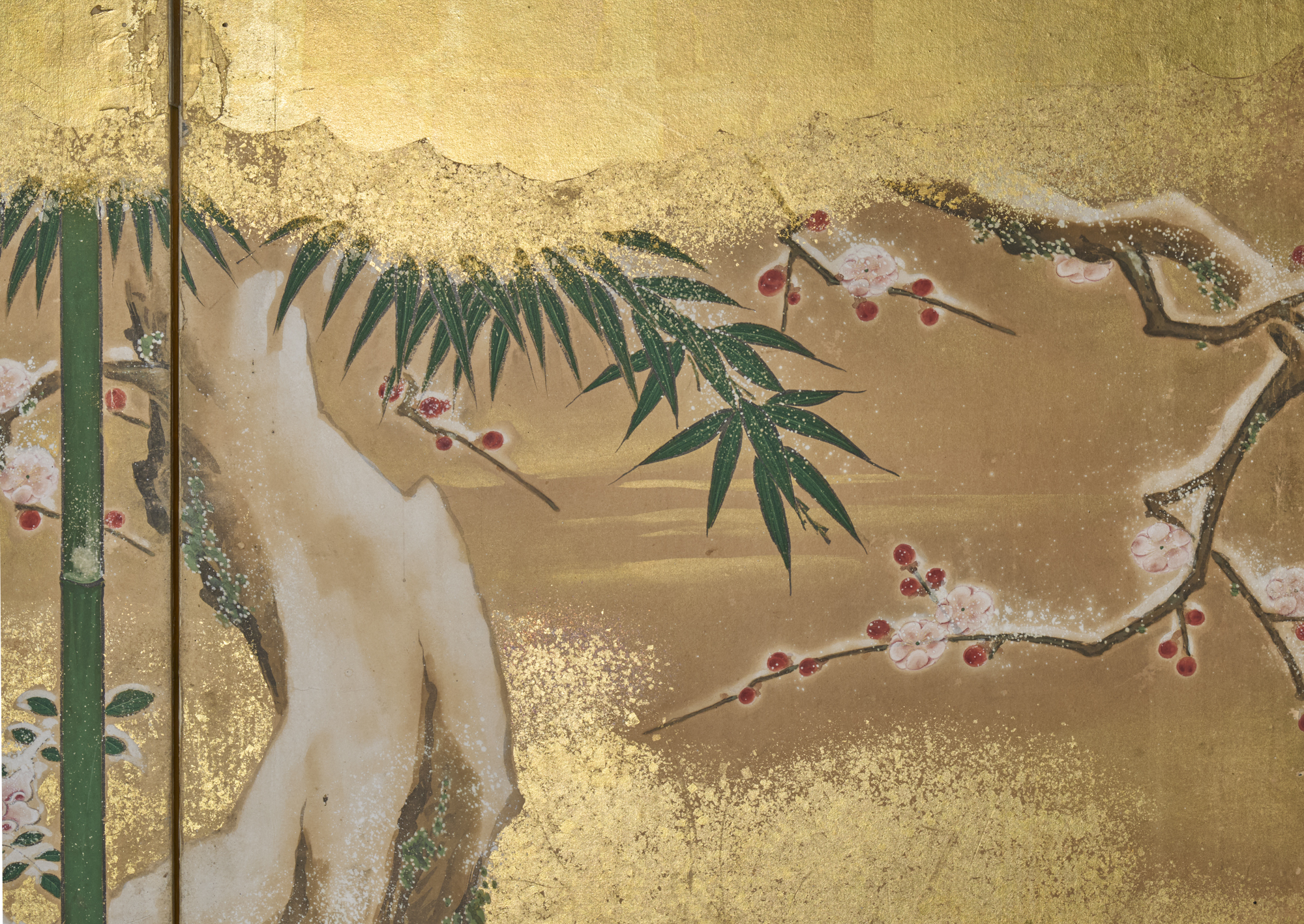 Japanese Six Panel Screen. Winter into Spring