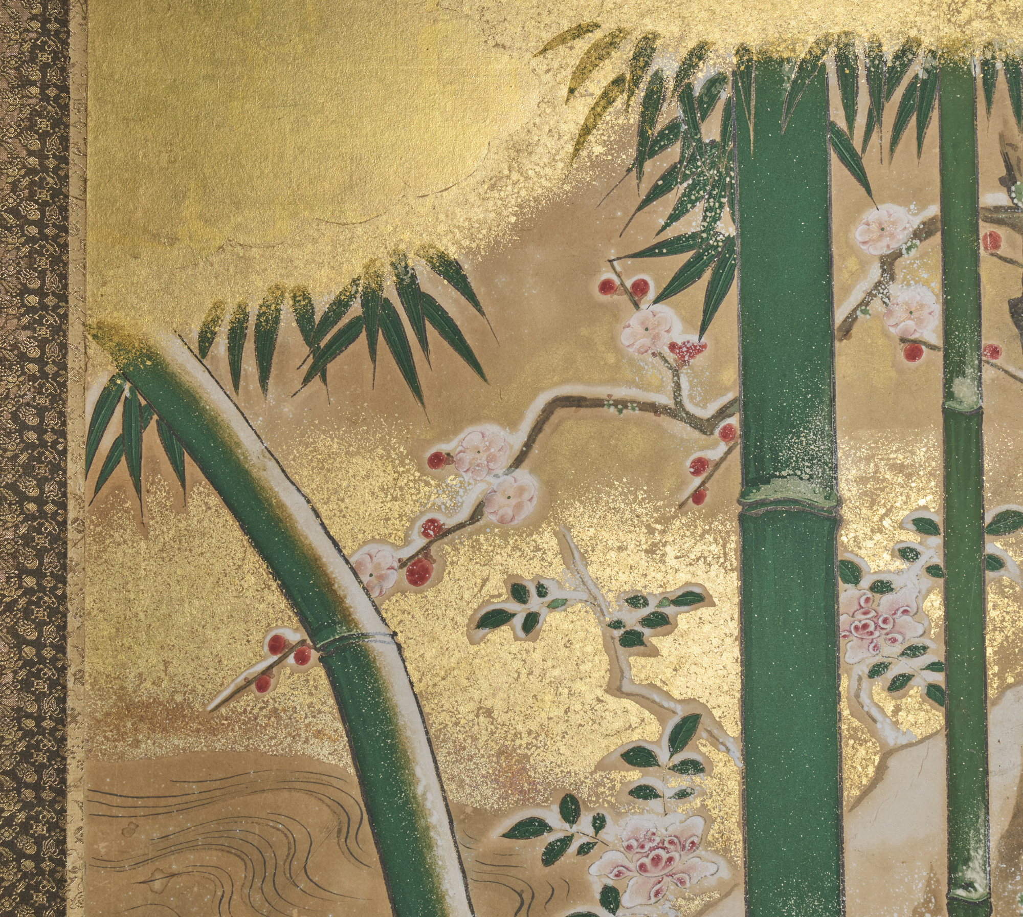 Japanese Six Panel Screen. Winter into Spring