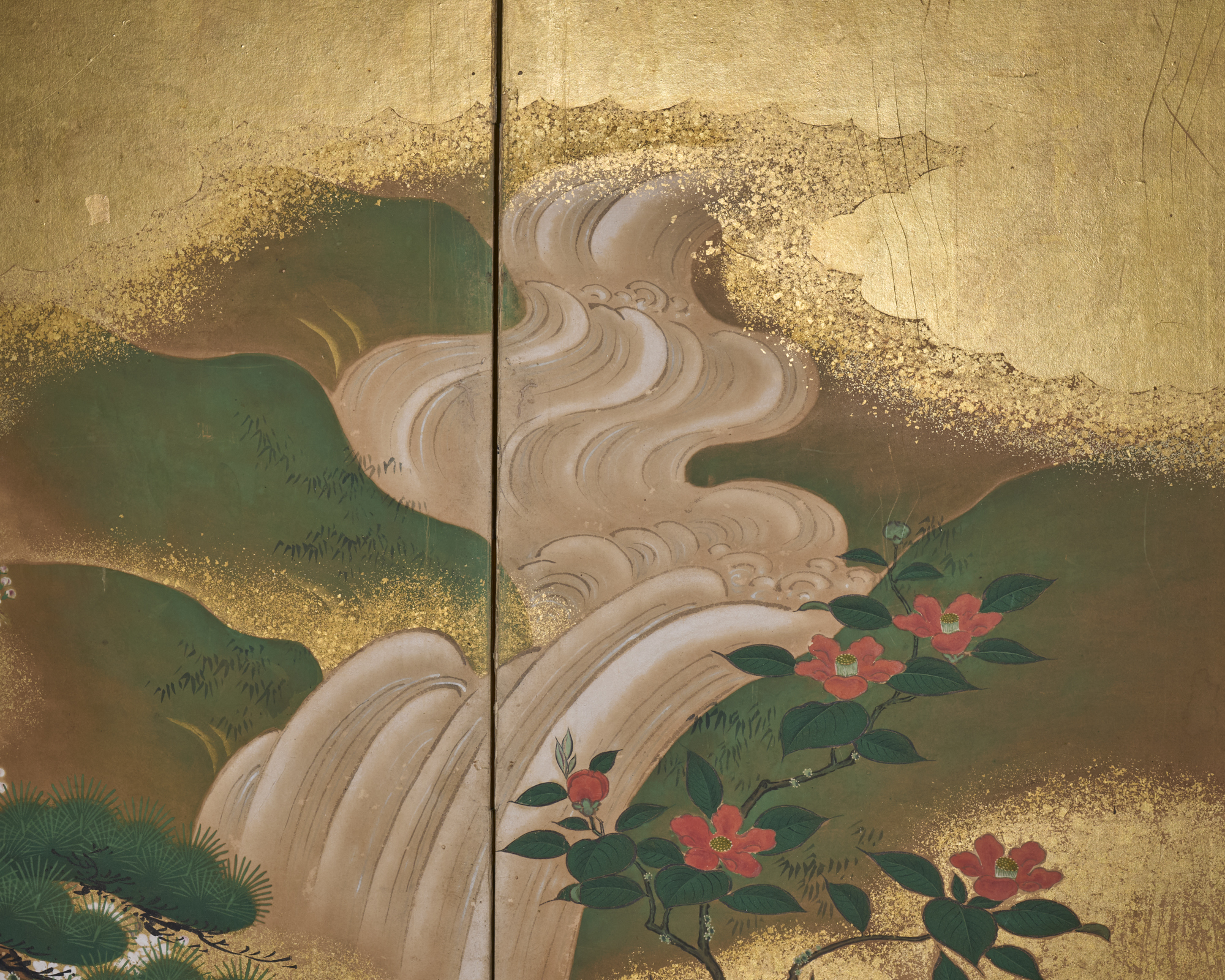 Japanese Six Panel Screen: Summer Landscape