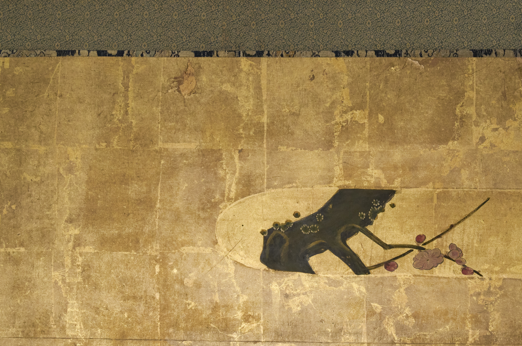 Japanese Two Panel Screen: Plum Blossom in the Mist