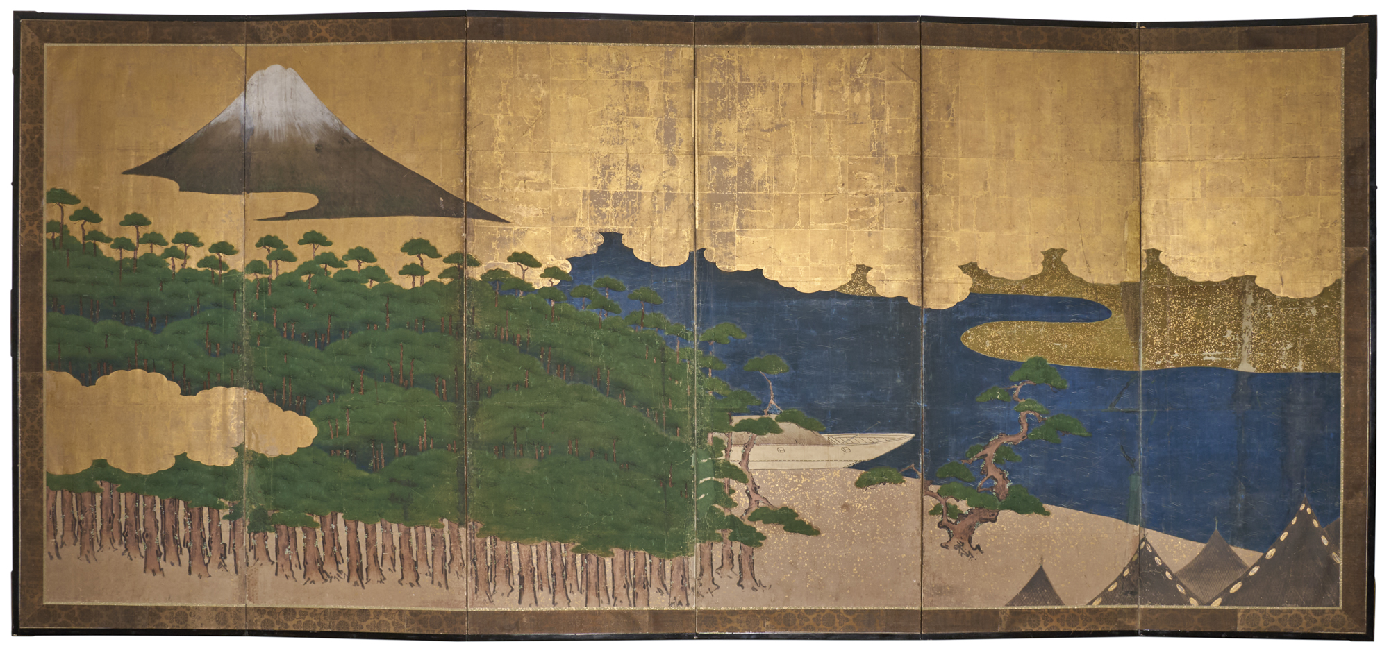 Japanese Six Panel Screen: Mount Fuji