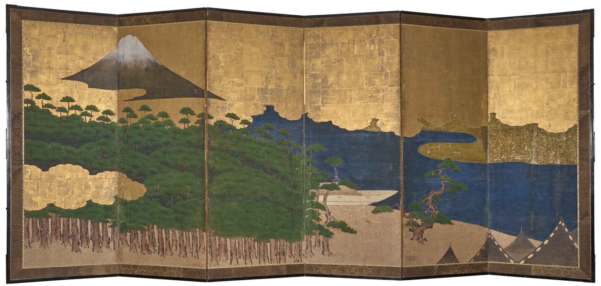 Japanese Six Panel Screen: Mount Fuji
