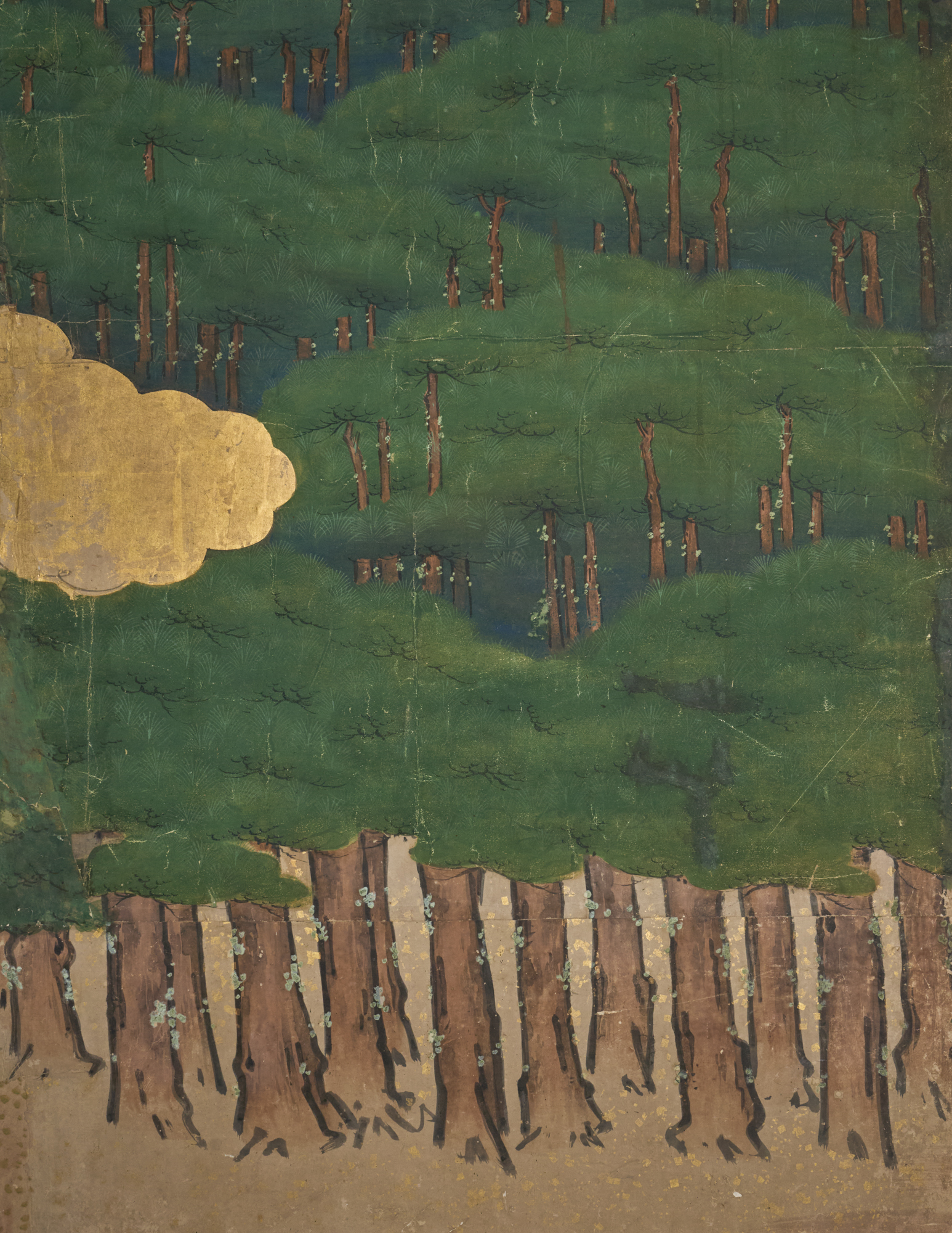 Pair of Japanese Six Panel Screens: Mount Fuji and Hamamatsu (Pine Tree Island)