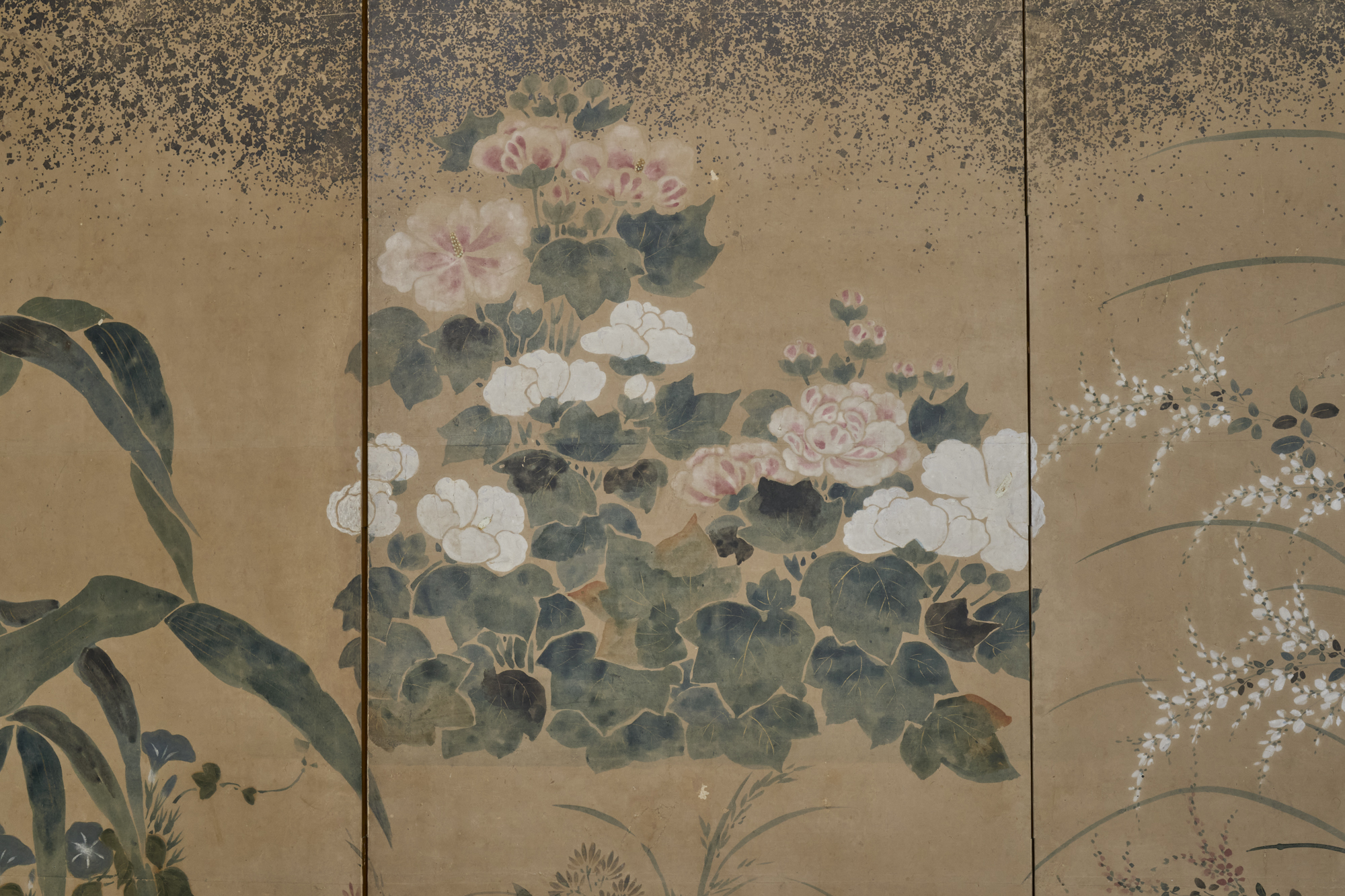 Japanese Six Panel Screen: Summer Flowers