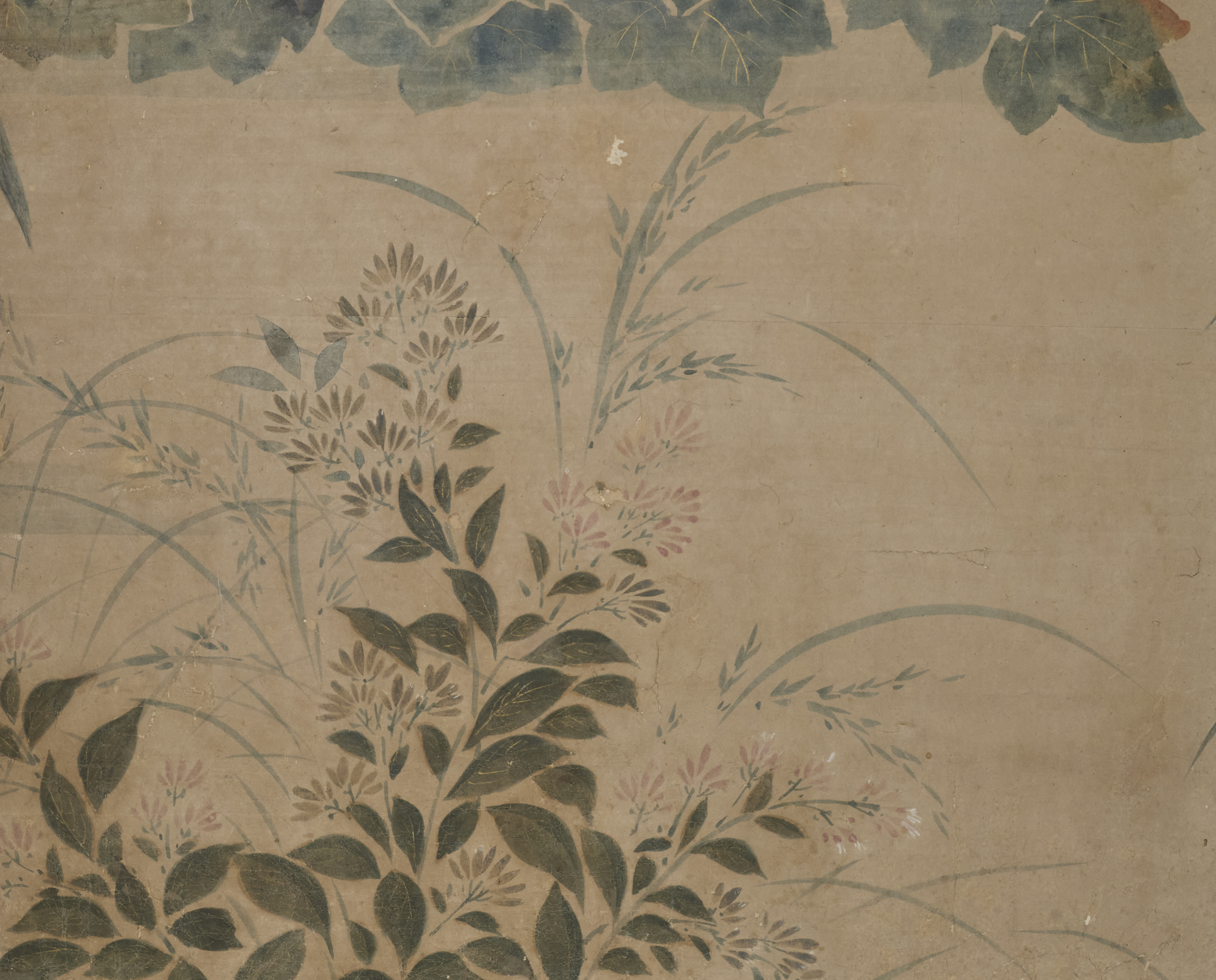 Japanese Six Panel Screen: Summer Flowers