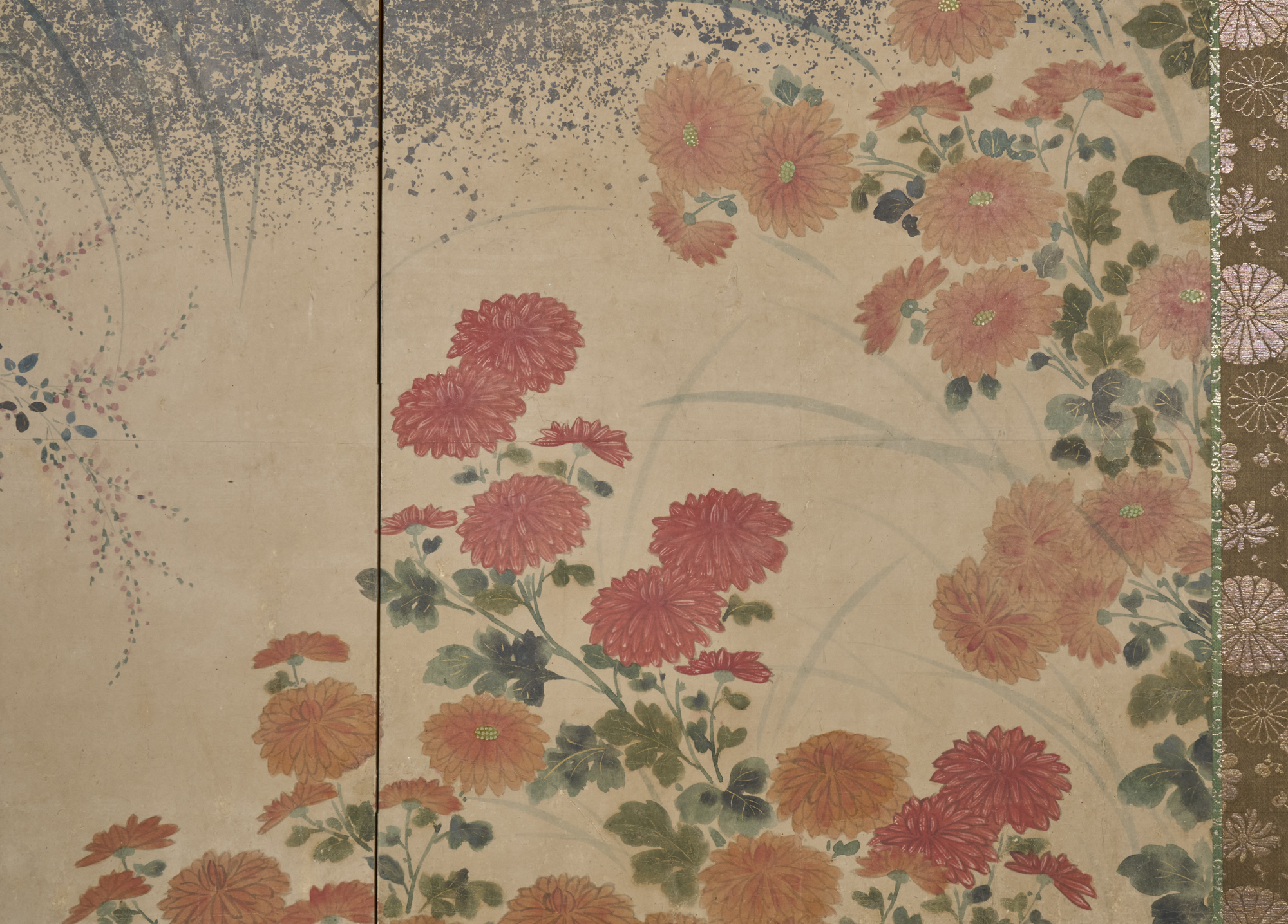 Japanese Six Panel Screen: Summer Flowers