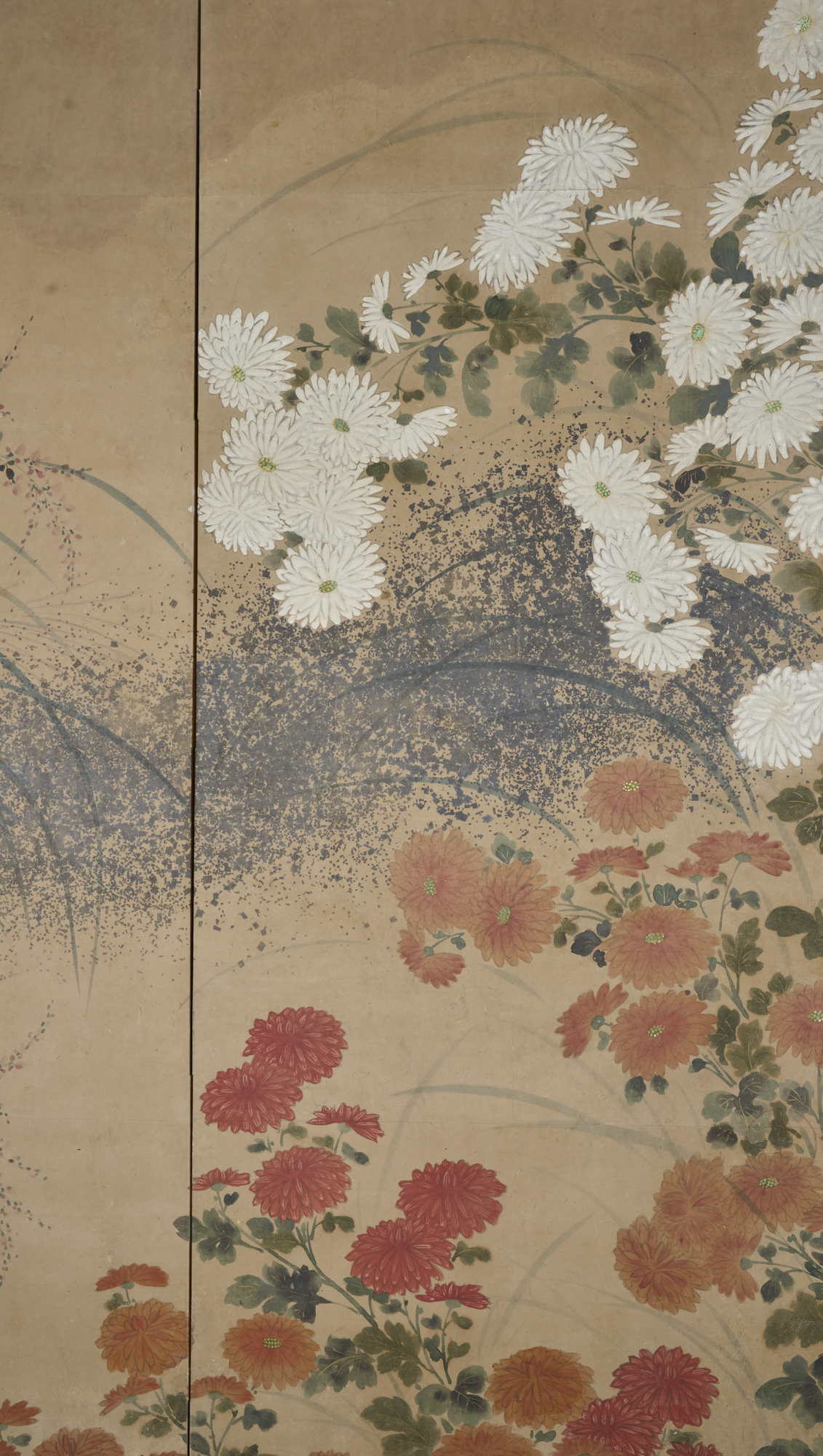 Japanese Six Panel Screen: Summer Flowers