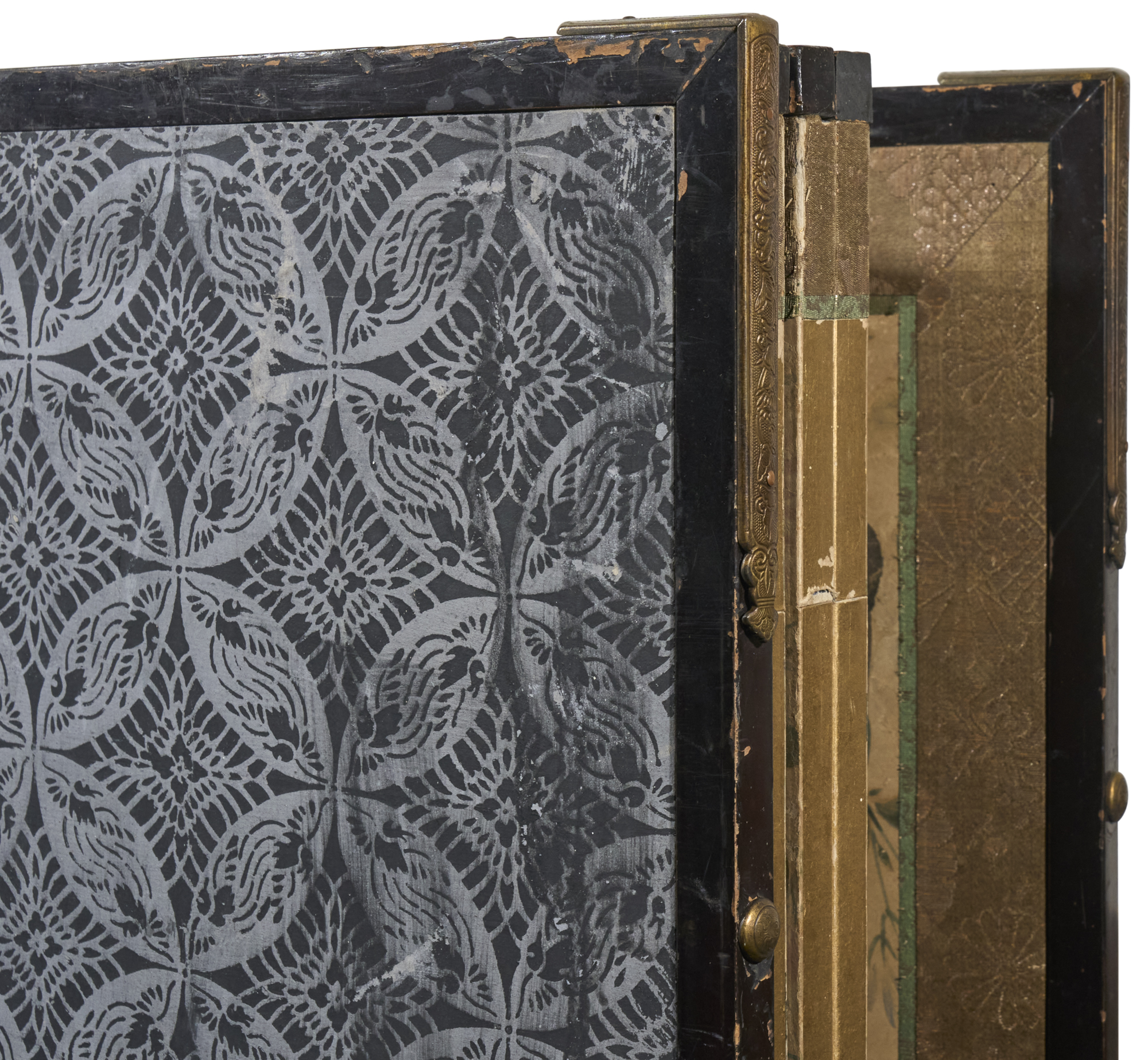 Pair of Japanese Six panel Screens: Summer Flowers