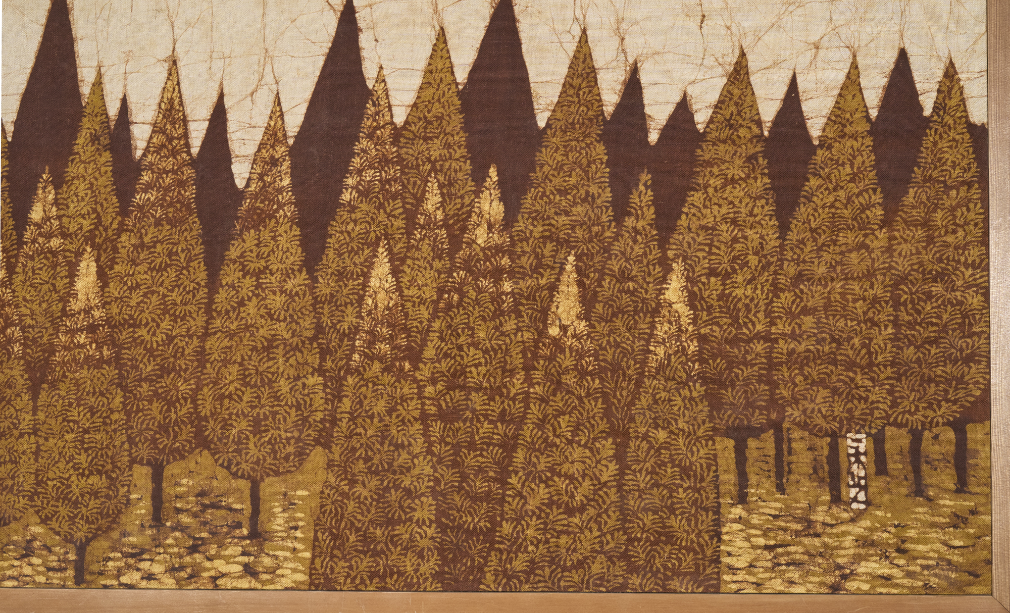 Japanese Two Panel Screen: Pine Grove