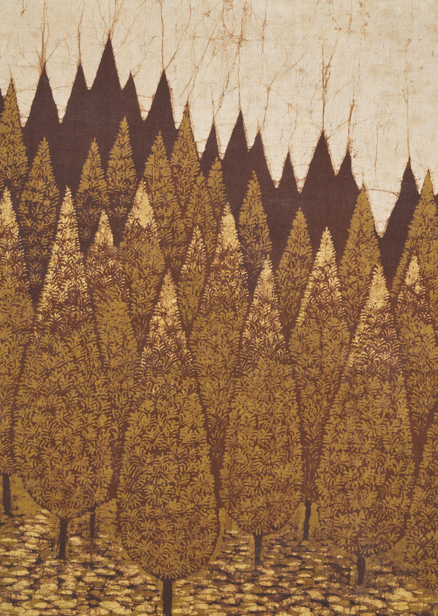 Japanese Two Panel Screen: Pine Grove