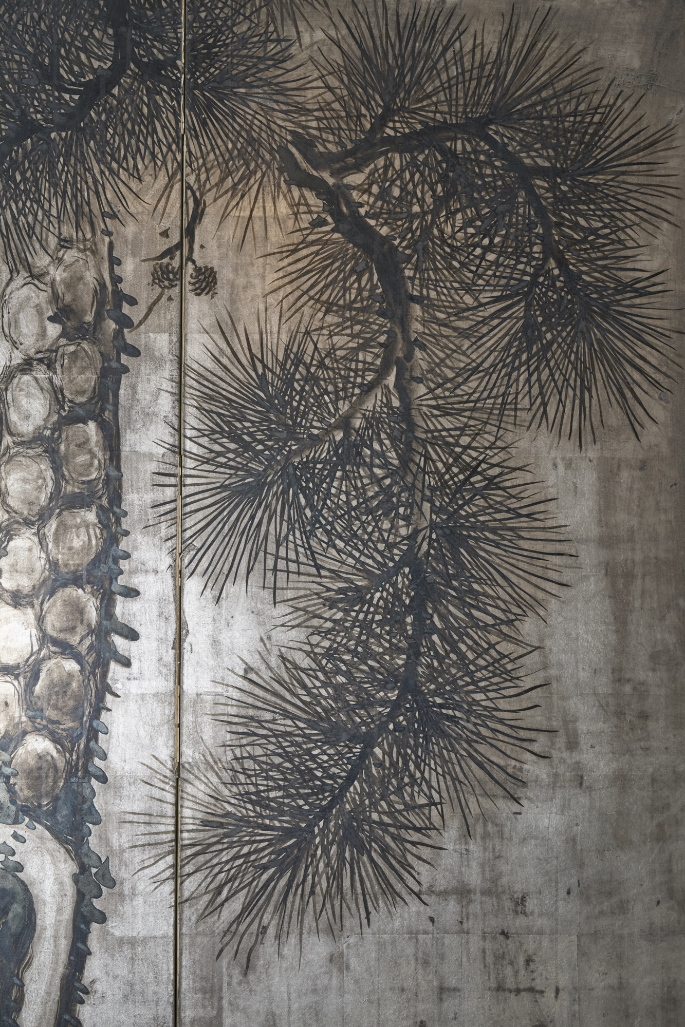 Japanese Six Panel Screen: Massive Pine