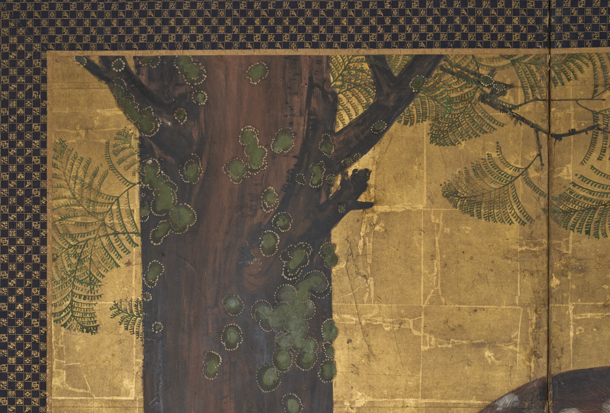 Japanese Two Panel Screen: Woodland Deer
