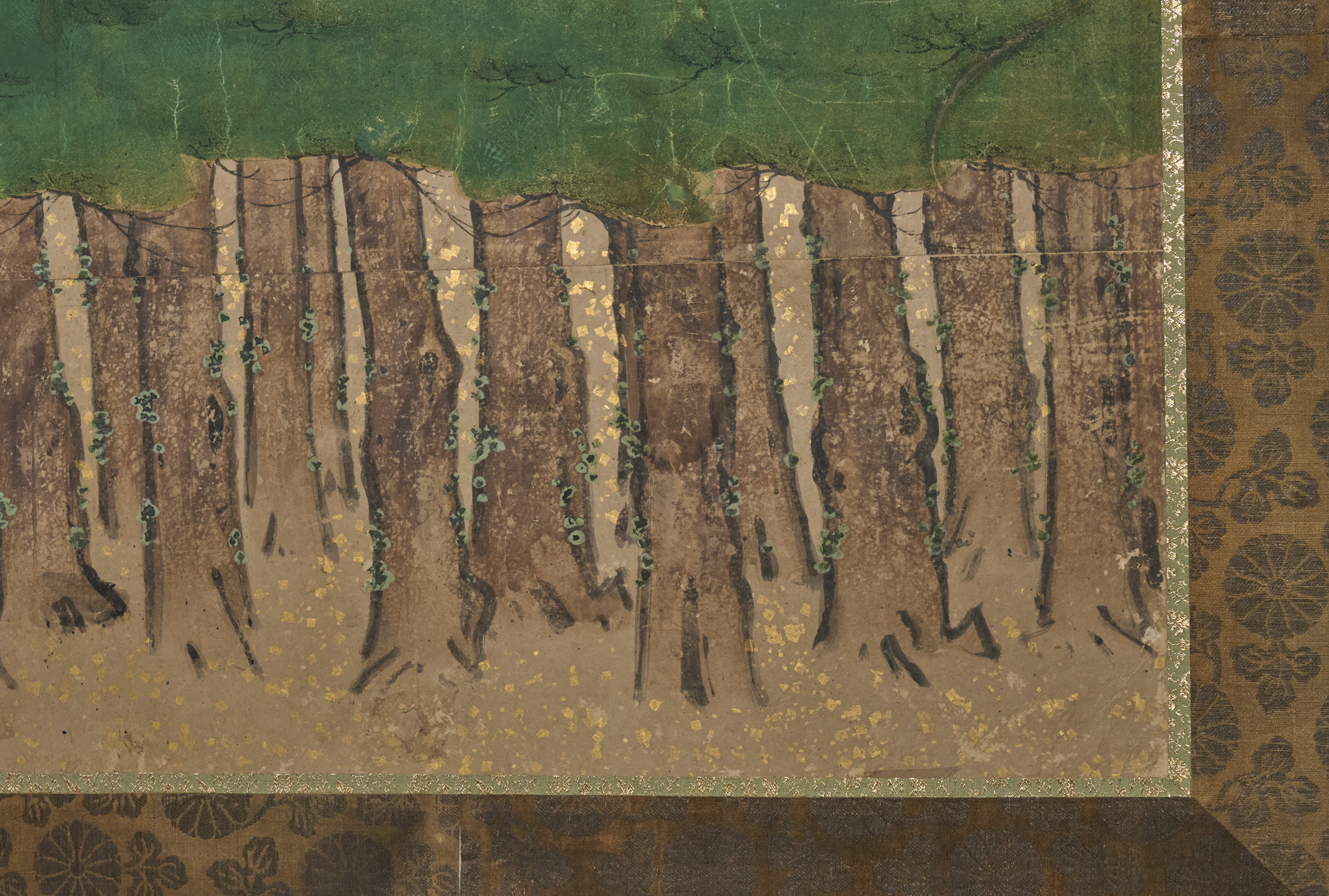 Pair of Japanese Six Panel Screens: Mount Fuji and Hamamatsu (Pine Tree Island)