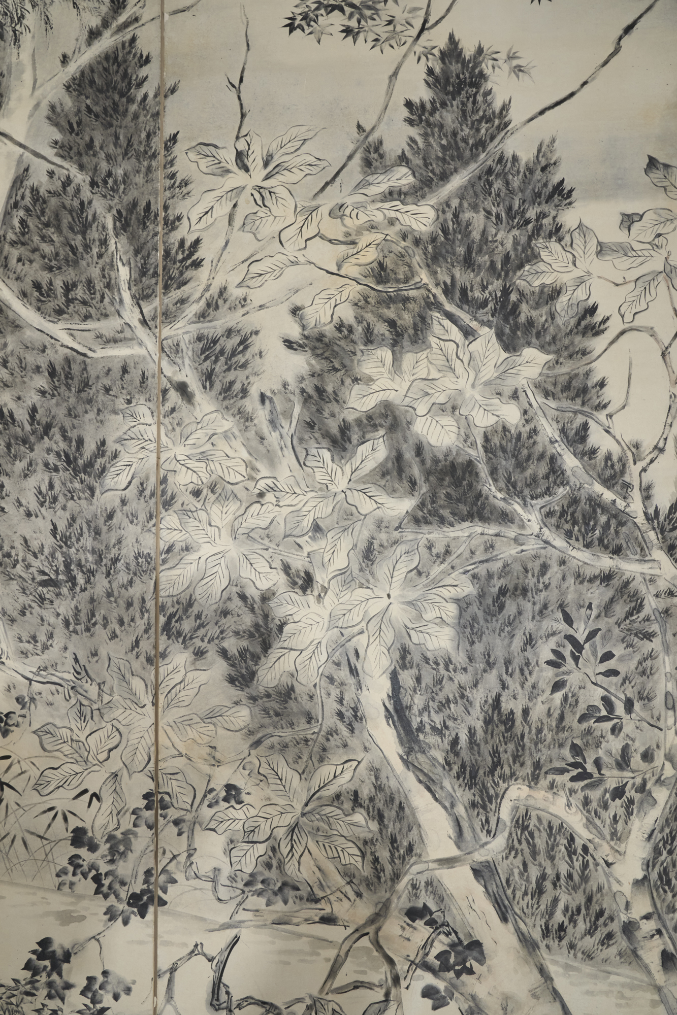 Japanese Six Panel Screen: Into the Woods