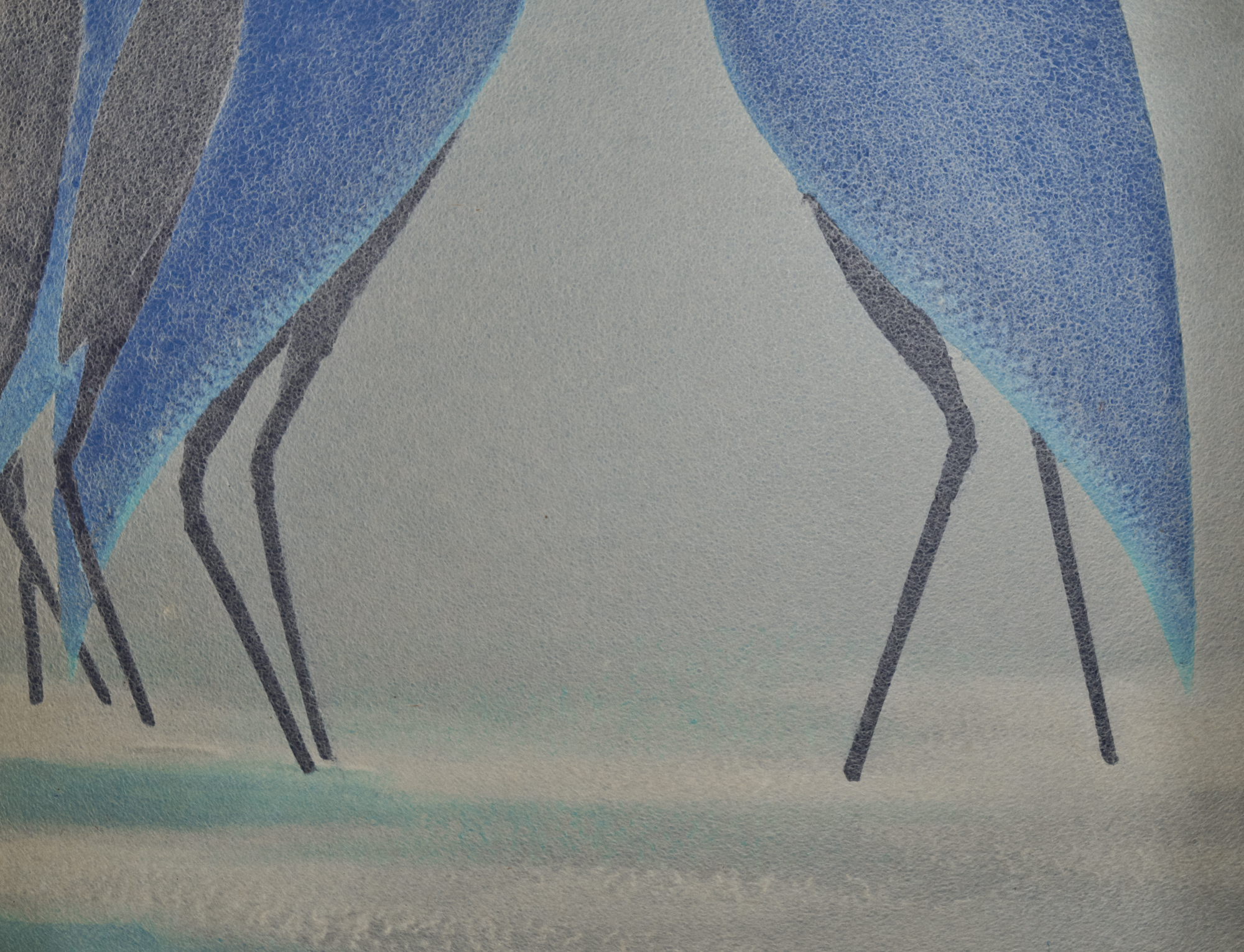 Set of Four Sliding Doors (Fusuma): Wading Cranes