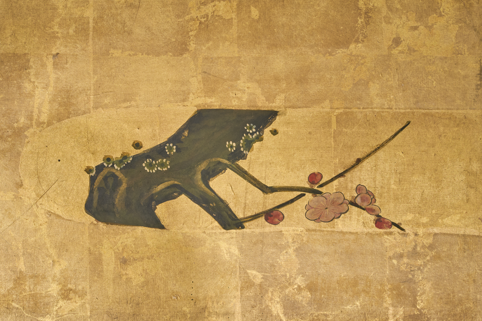 Japanese Two Panel Screen: Plum Blossom in the Mist