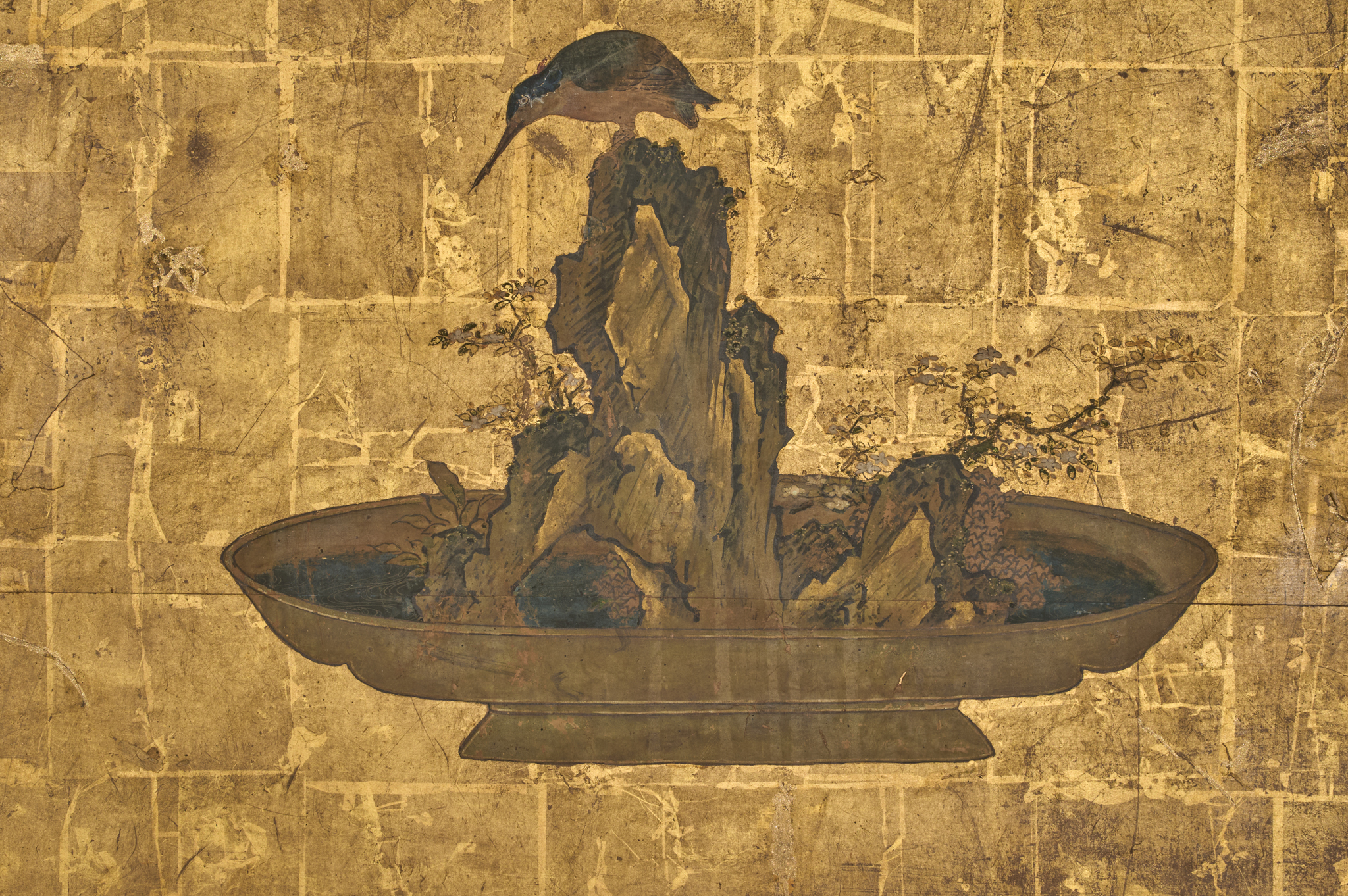 Japanese Two Panel Screen: Bonsai