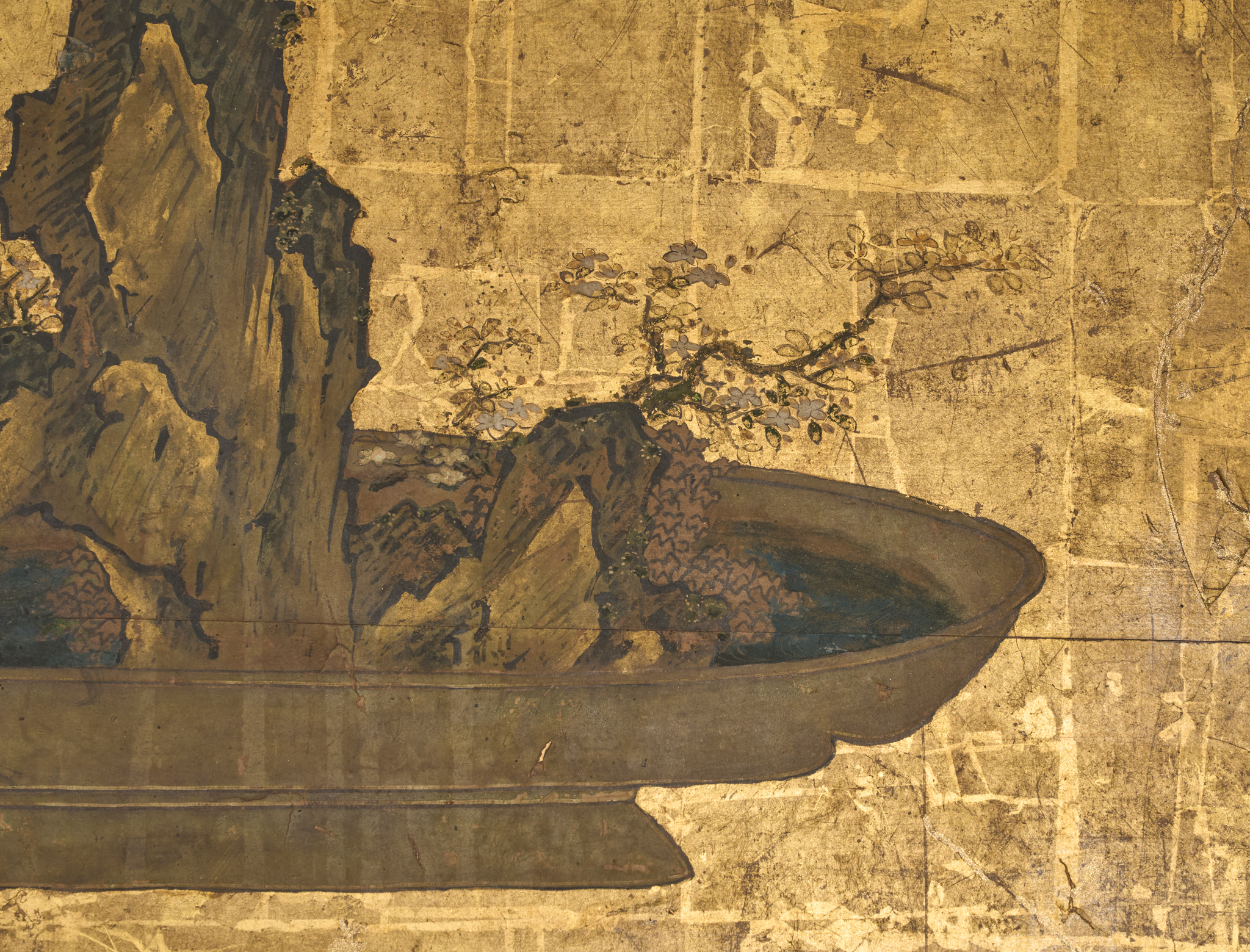 Japanese Two Panel Screen: Bonsai