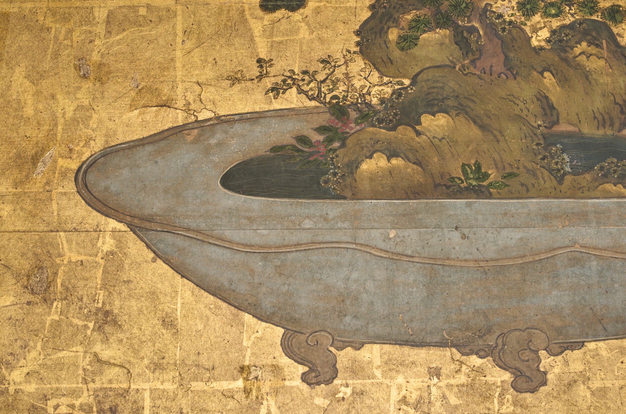 Japanese Two Panel Screen: Bonsai