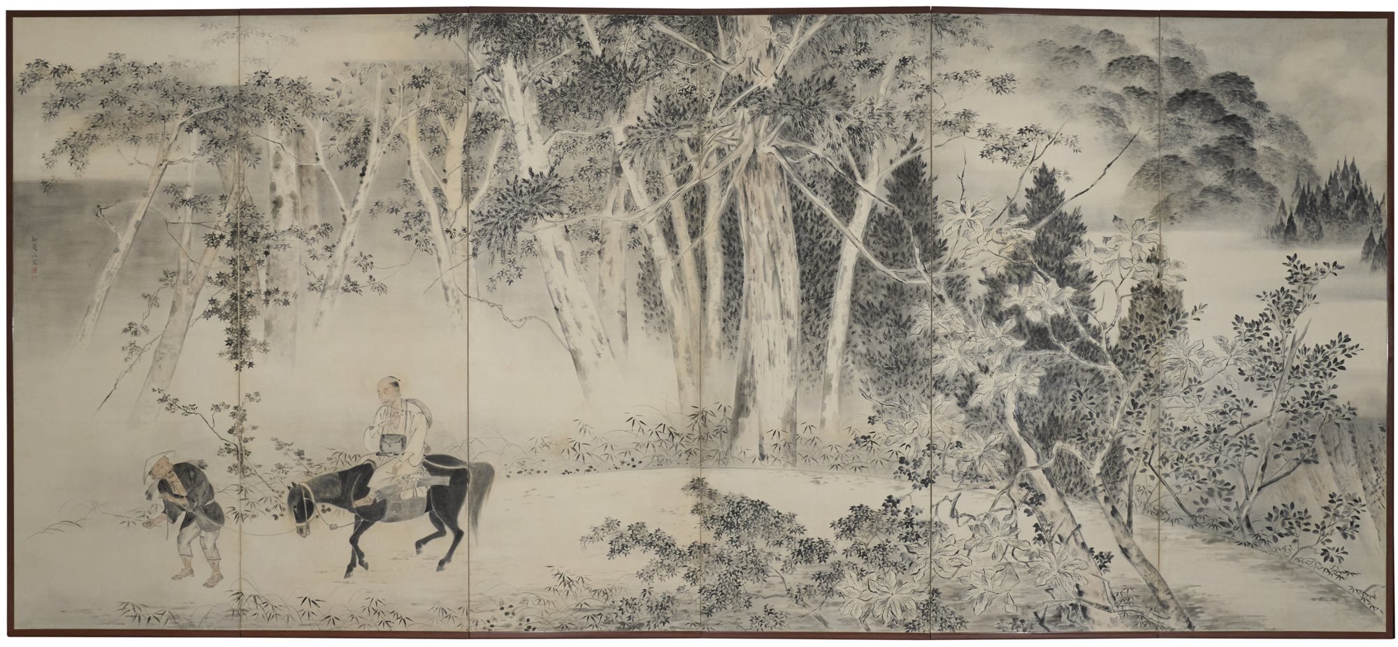 Japanese Six Panel Screen: Into the Woods