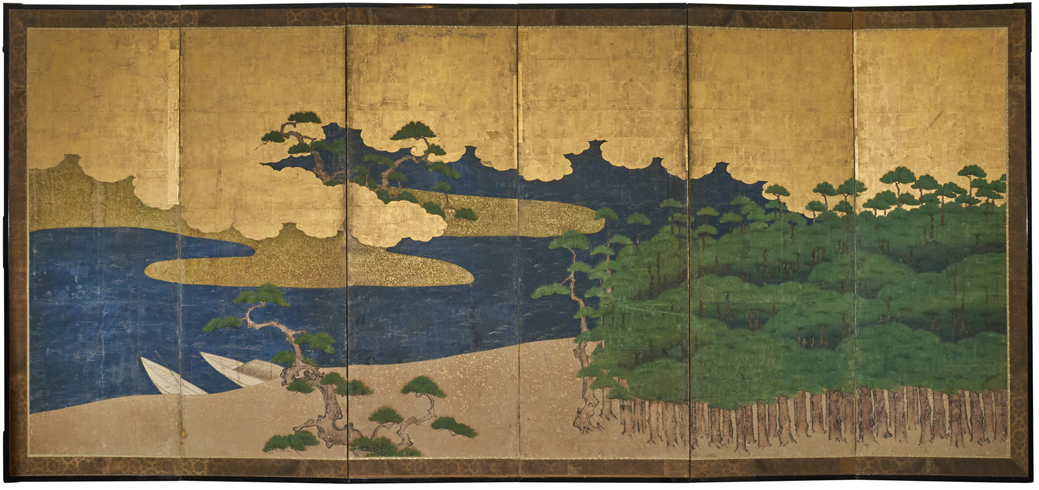 Japanese Six Panel Screen: Hamamatsu (Pine Tree Island)