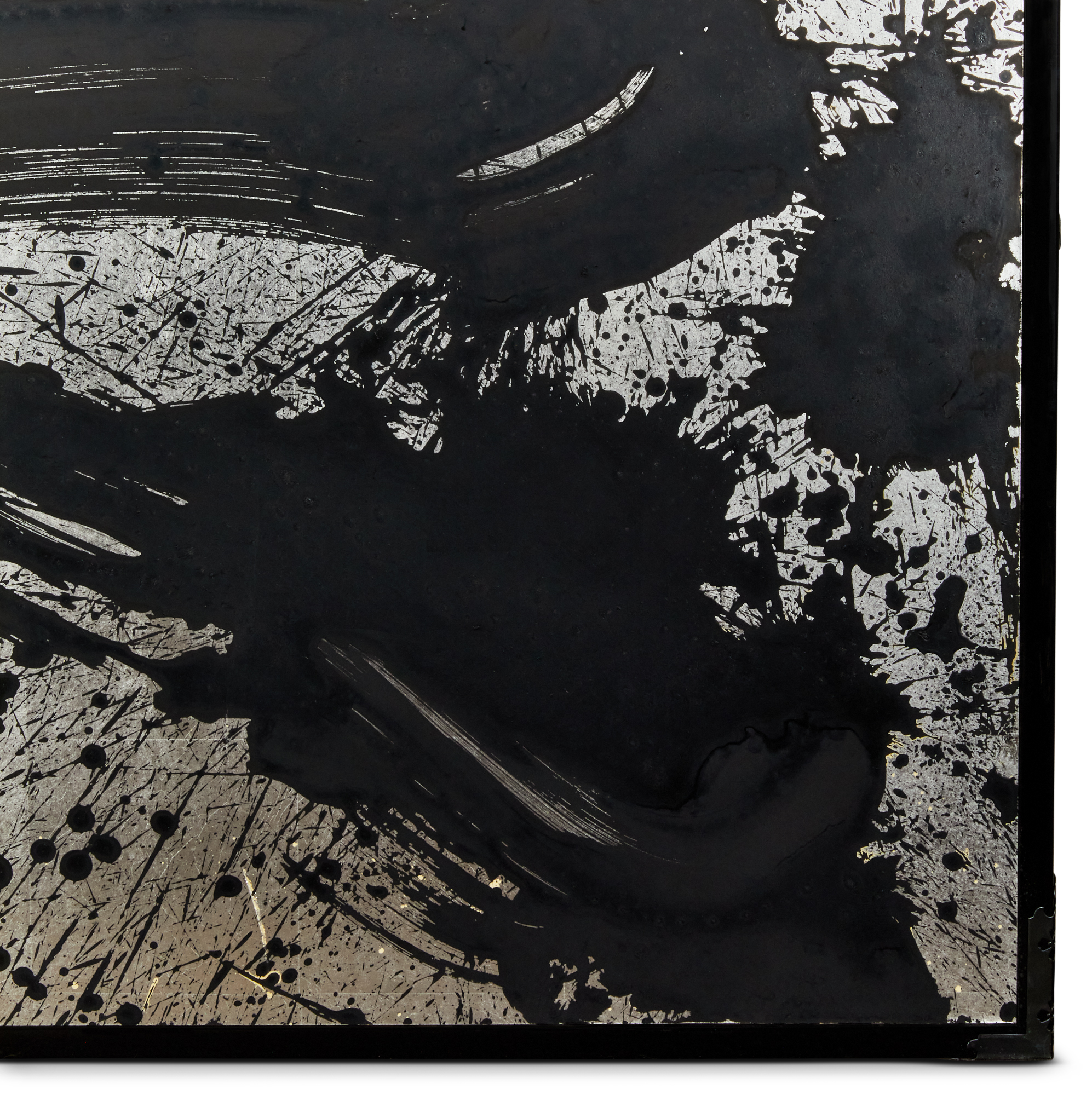 Pair of Japanese Two Panel Screens: Raku (Pleasure) / Mu (Nothing)