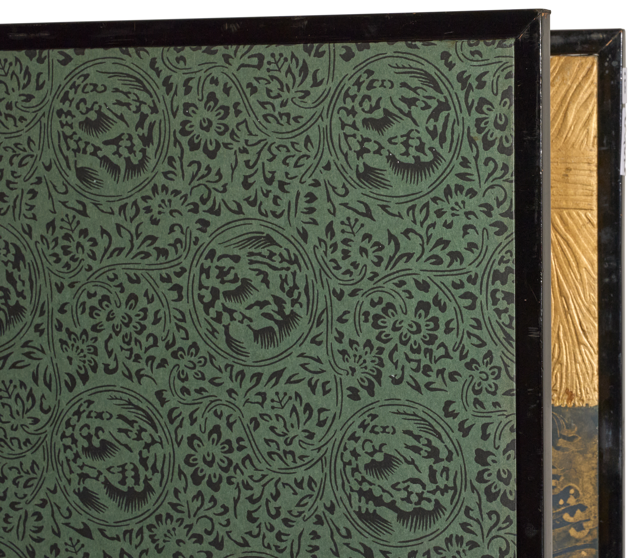 Japanese Two Panel Screen: Plovers Over Waves