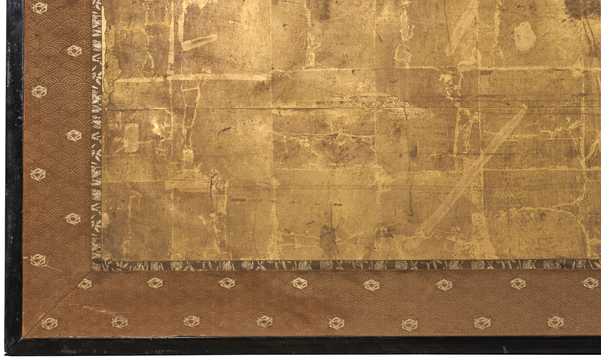 Japanese Two Panel Screen: Sudare on Gold Leaf